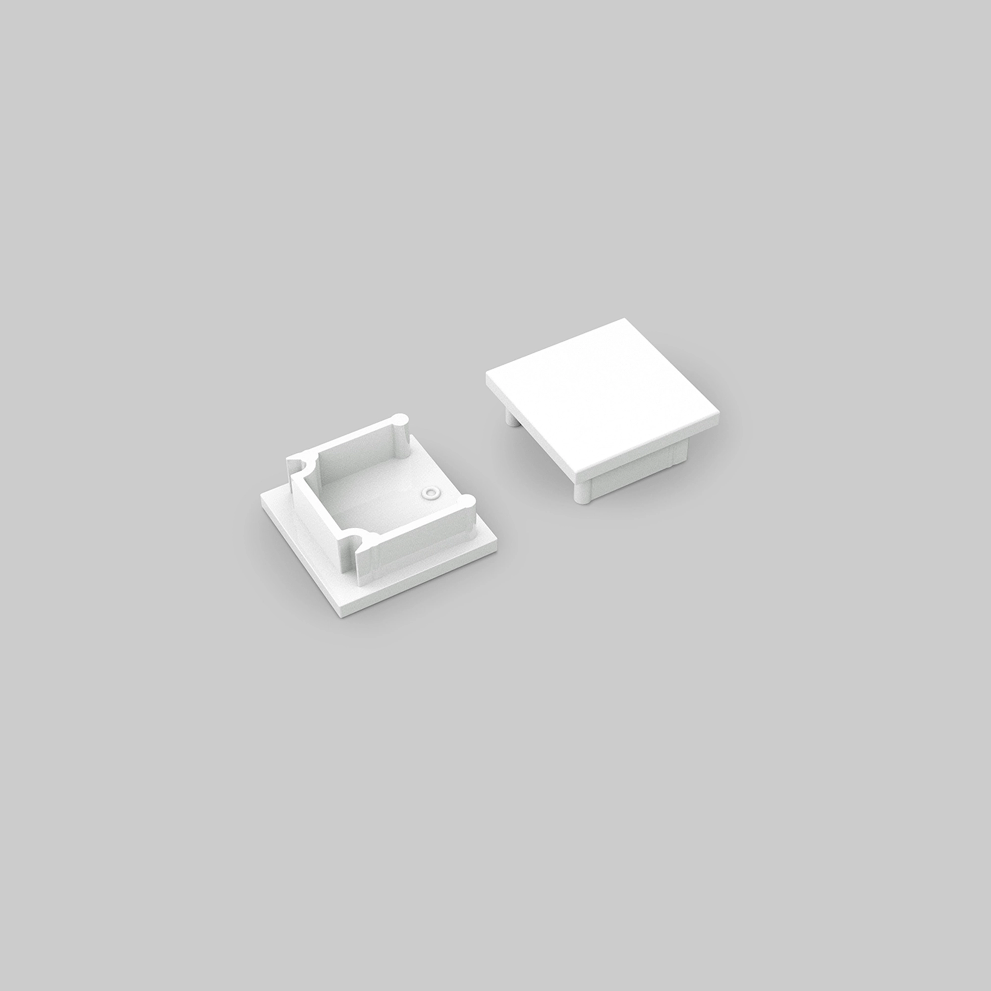 WSU Lights Endcap without Cable opening Smart 16mm white (2 Piece)