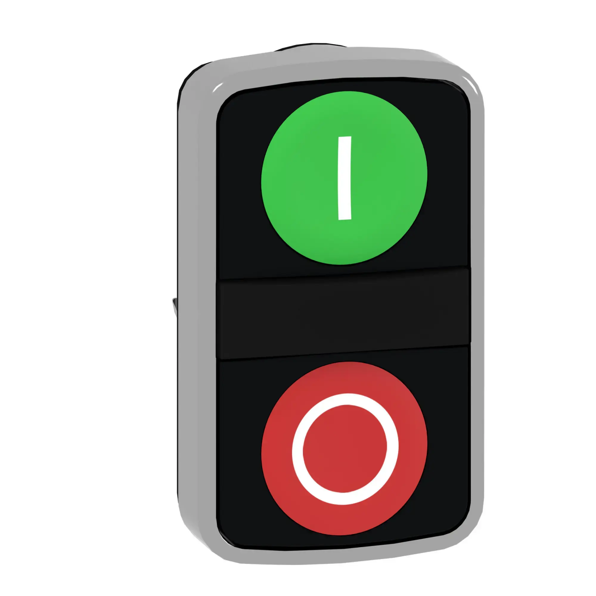 Schneider Electric ZB4BA7341 Double push button, front element, Harmony XB4, metal, 22mm, green, red, labeled I/O, momentary (img_004)