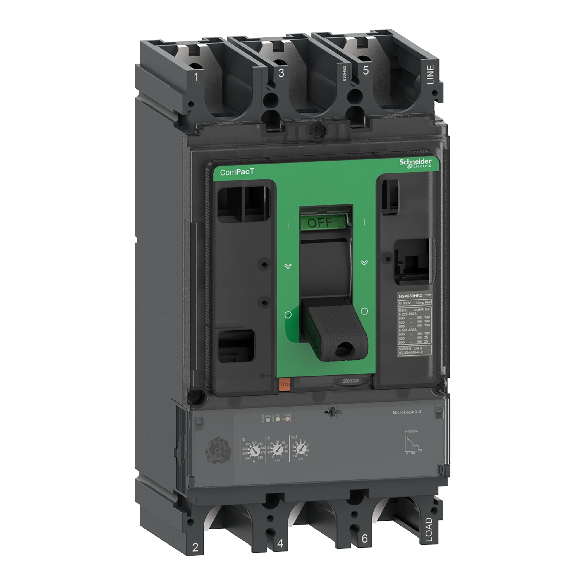 Schneider Electric C40N32D400 Compact circuit breaker ComPacT NSX400N with Micrologic 2.3 3P3D 160-400A, 50kA/415V AC (img_001)