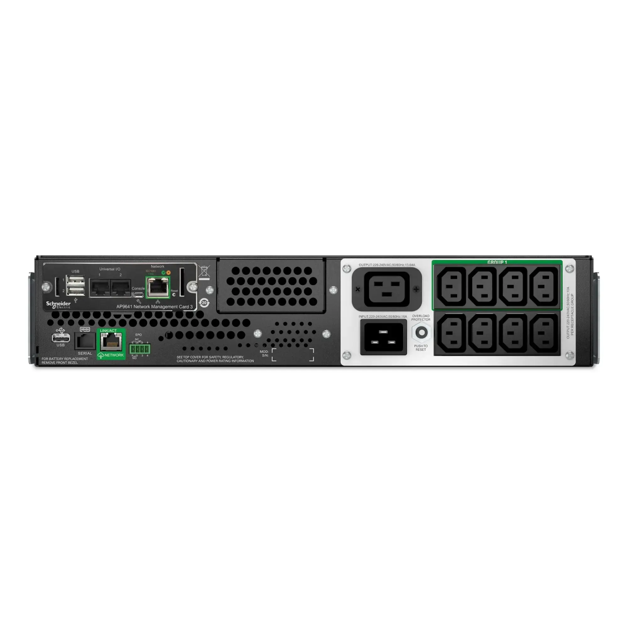APC SMTL3000RMI2UCNC APC Smart-UPS Line Interactive 3000VA, Lithium-Ionen, Rack, 2HE, 230V, 8x IEC C13 + 1x IEC C19, SmartConnect, mit Netzwerkmanagementkarte, AVR, LCD (img_001)
