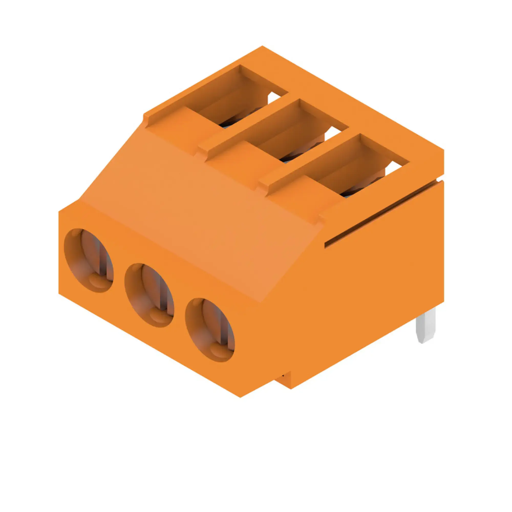 Weidmüller 2567060000 PCB terminal, 320 V, 32.5 A, Pitch in mm: 5.08, 6 mm², Number of poles: 3, Clamping yoke connection, THT solder connection, 180°, Box (img_001)