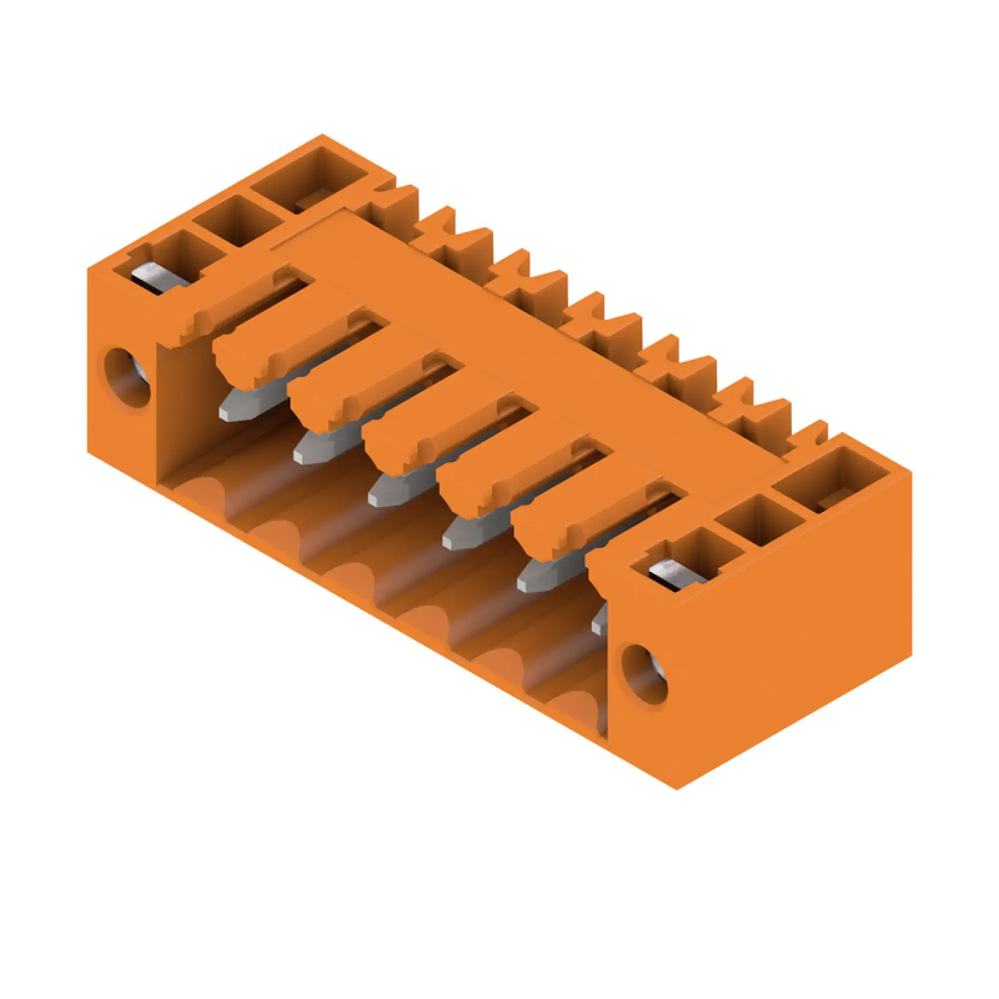Weidmüller 1607080000 PCB connector (board connection), 160 V, 17 A, Pitch in mm: 3.50, Number of poles: 6, THT solder connection, Box (img_001)