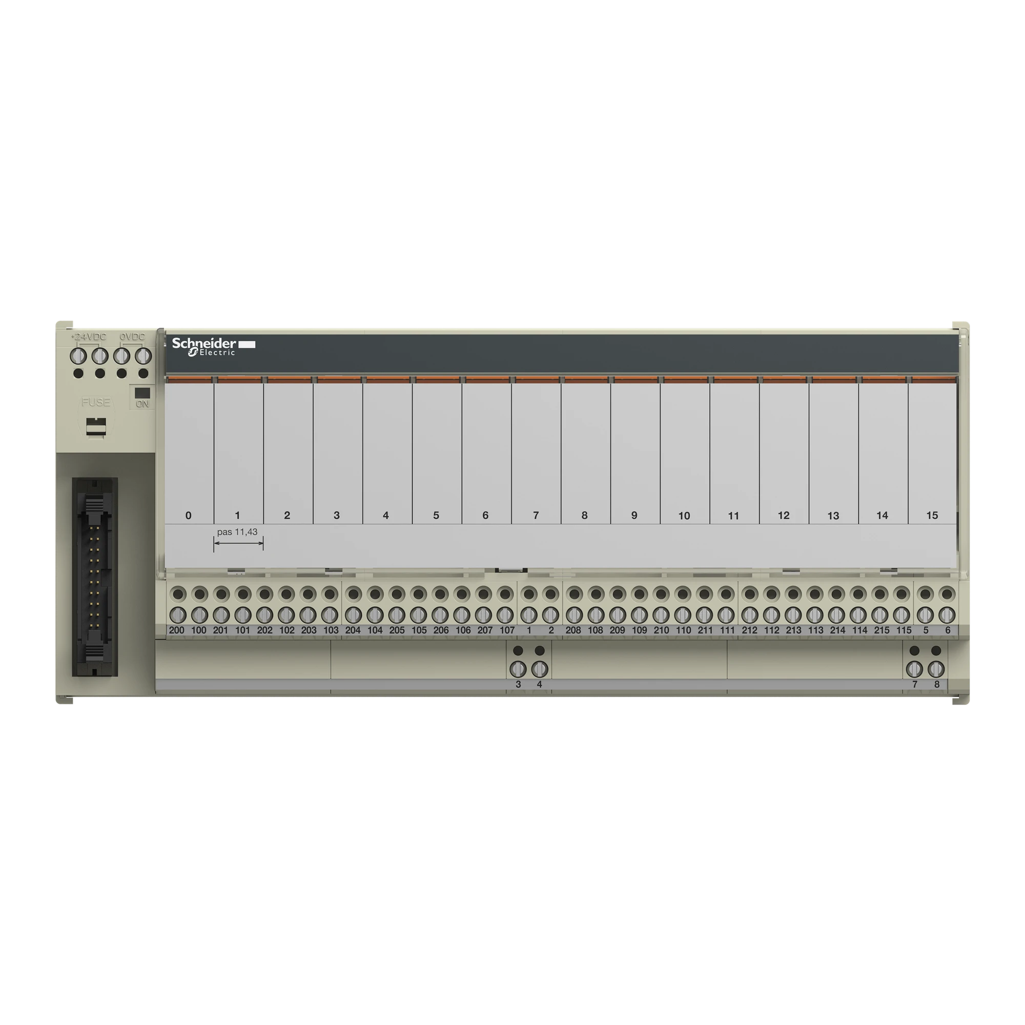 Schneider Electric ABE7R16T210 Terminal block, w. permanently soldered relay ABE7, 16 channels, relay 10mm (img_004) Schneider Electric ABE7R16T210 Terminal block, w. permanently soldered relay ABE7, 16 channels, relay 10mm (img_004)