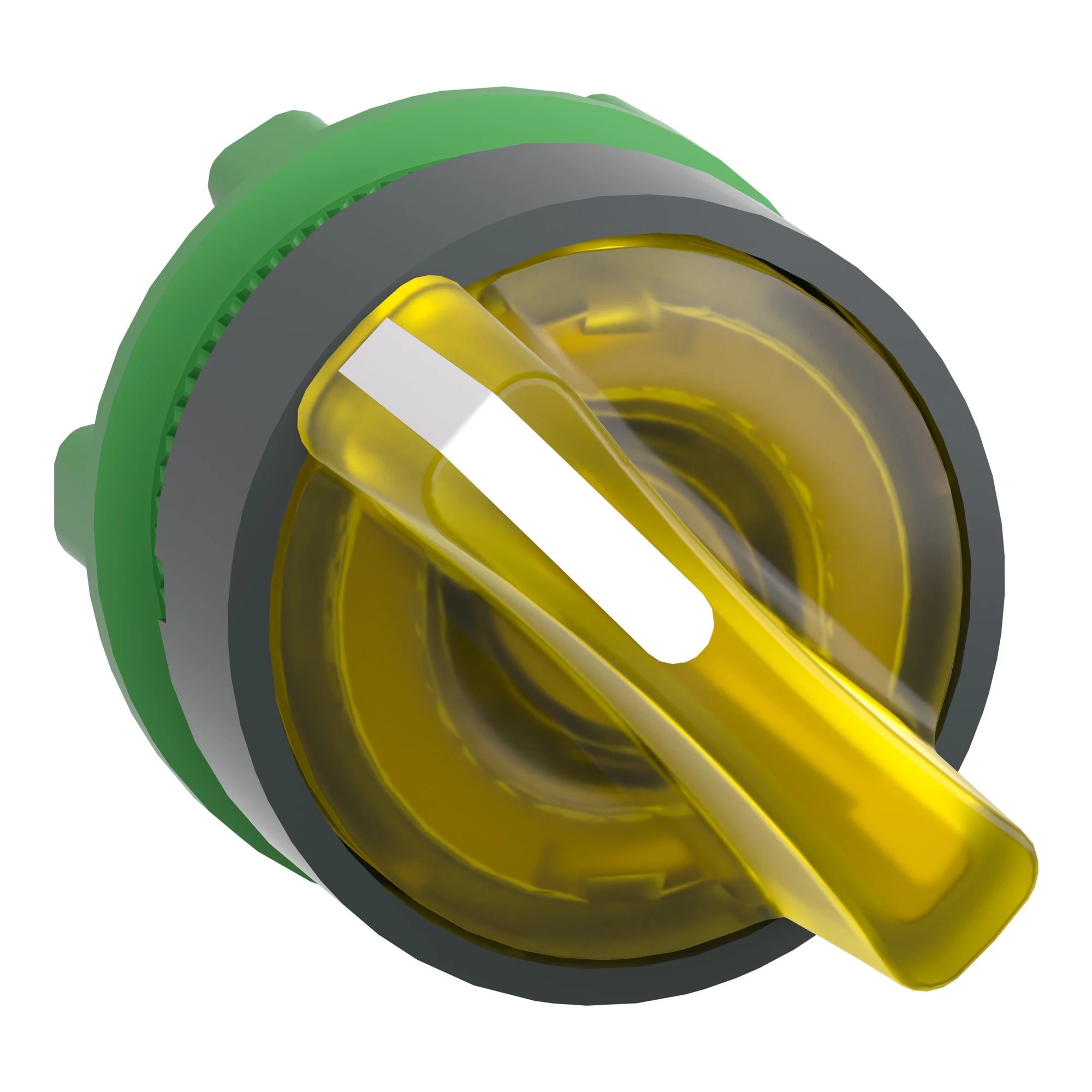 Schneider Electric ZB5AK1283 Illuminated selector switch, front element, Harmony XB5, plastic, 22mm yellow, for universal LED, 2 positions, latching (img_001)