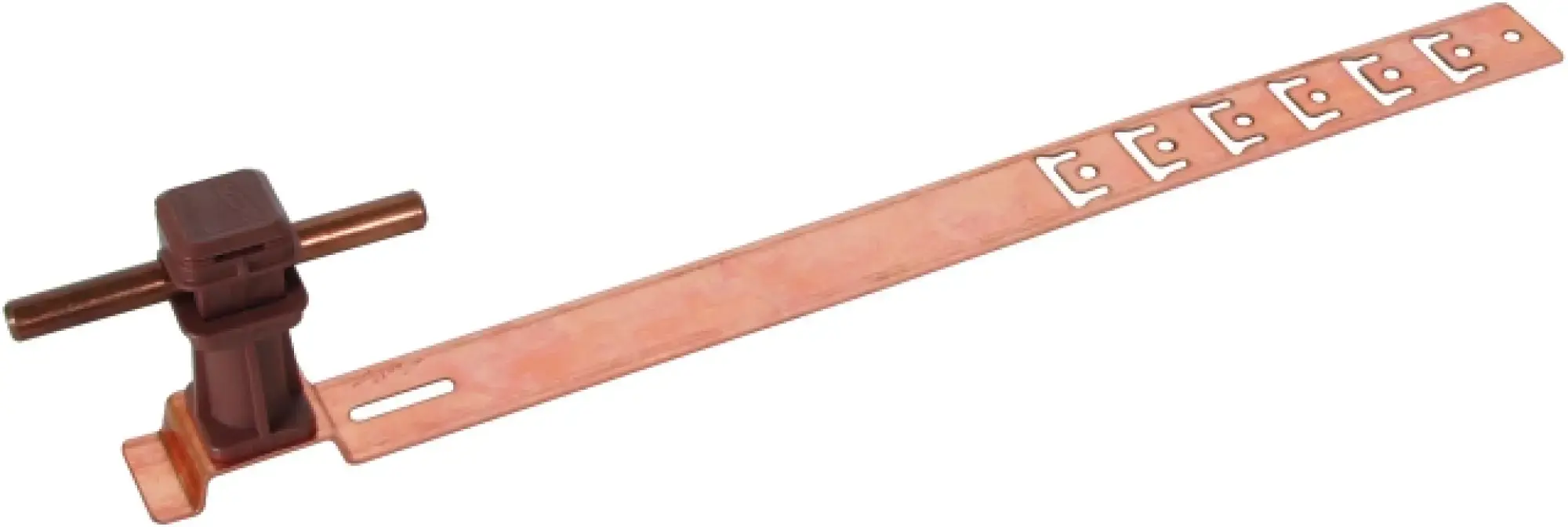 Dehn 204187 Roof cond. hol. UNIsnap Cu/plastic brown H 36mm Rd 8mm, embossed brace L 335mm (img_001)