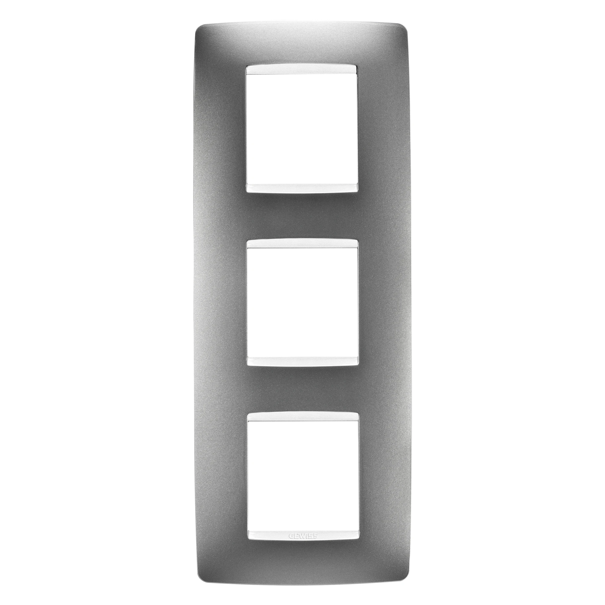 GEWISS GW16127VT ONE INTERNATIONAL PLATE - IN PAINTED TECHNOPOLYMER - 2+2+2 MODULES VERTICAL - TITANIUM - CHORUSMART (img_001)
