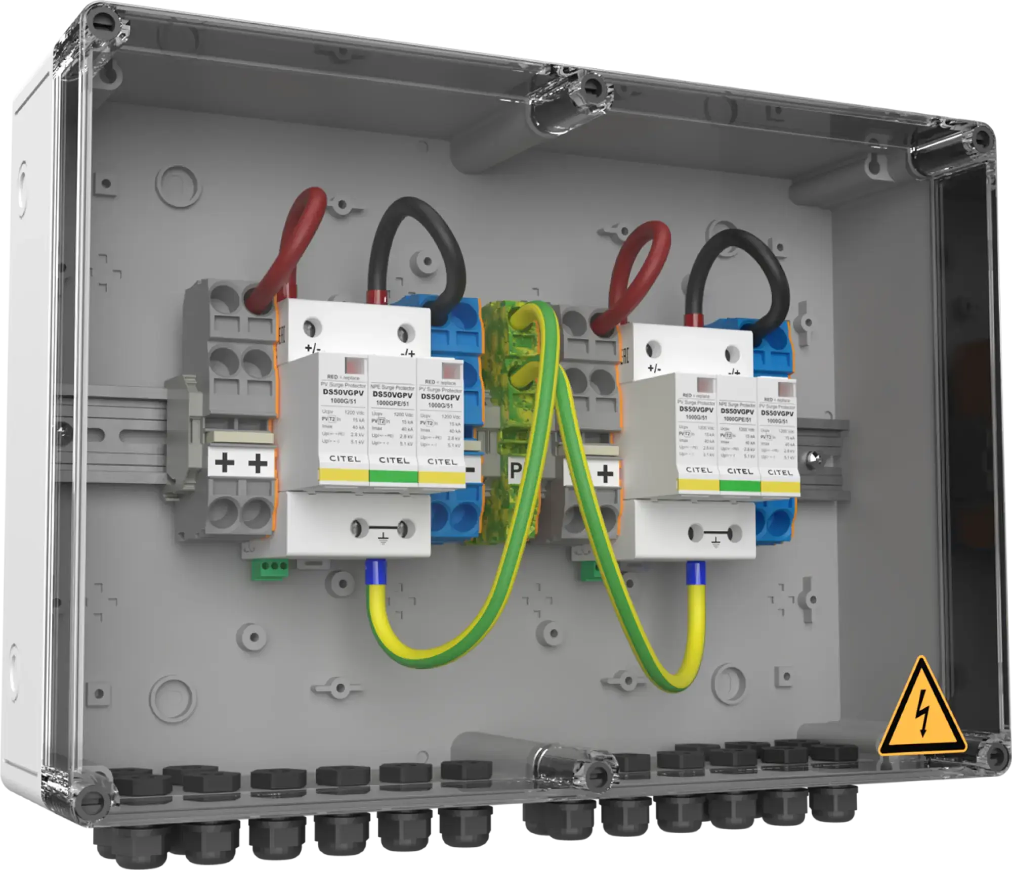 Citel 158213 Generatoranschlusskasten mit SPD Typ 1+2, 1200 VDC, 2-MPPT, 4 Strings (img_001)