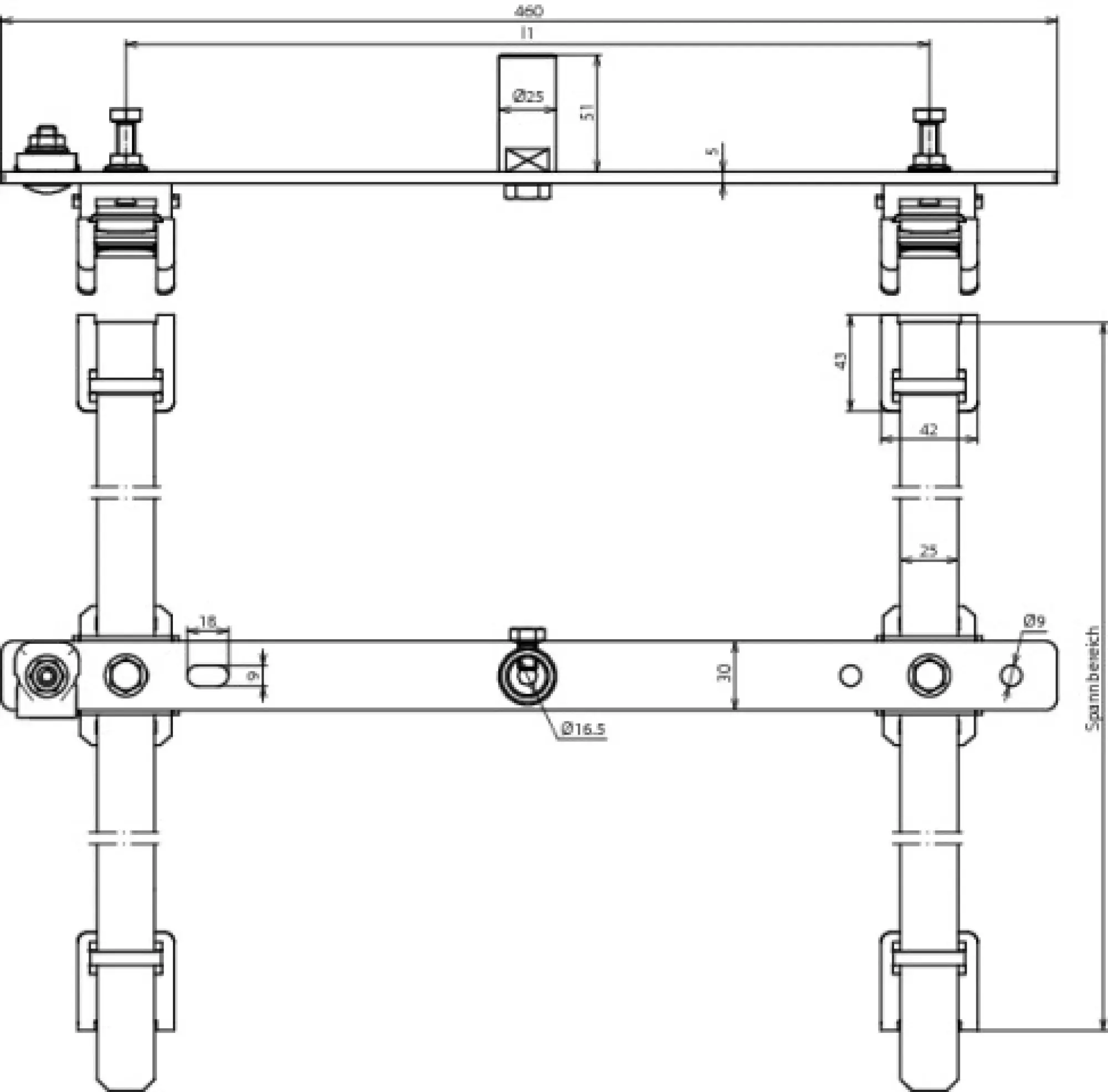 Dehn 123116 Holder double w. tensioning strap StSt f. ridge a. hip tiles w. socket D 16/10mm (img_002)