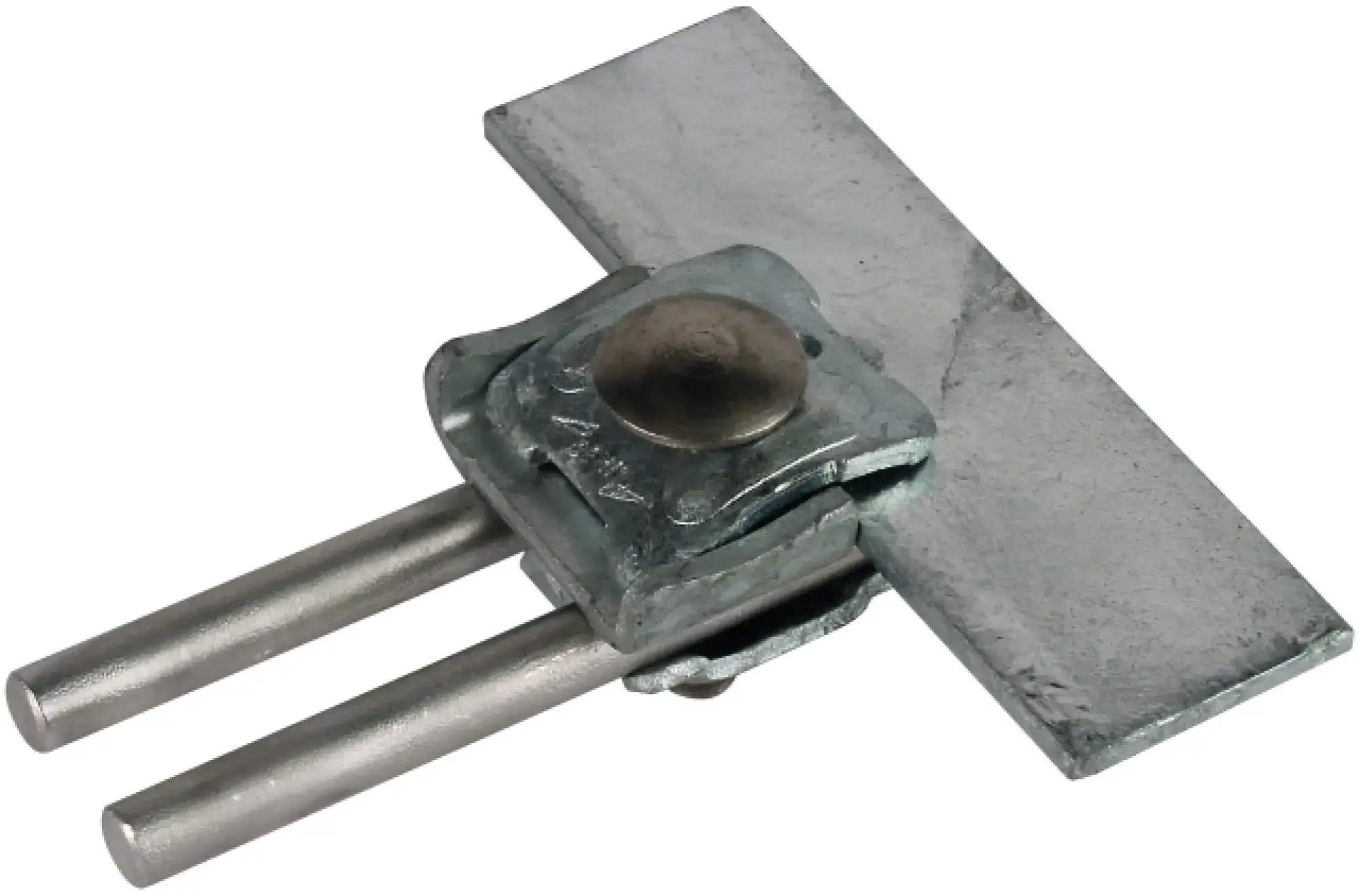 Dehn 365010 Saddle clamp St/tZn clamping range 0.7-8mm with double cleat for Rd 8-10mm (img_001) Dehn 365010 Saddle clamp St/tZn clamping range 0.7-8mm with double cleat for Rd 8-10mm (img_001)