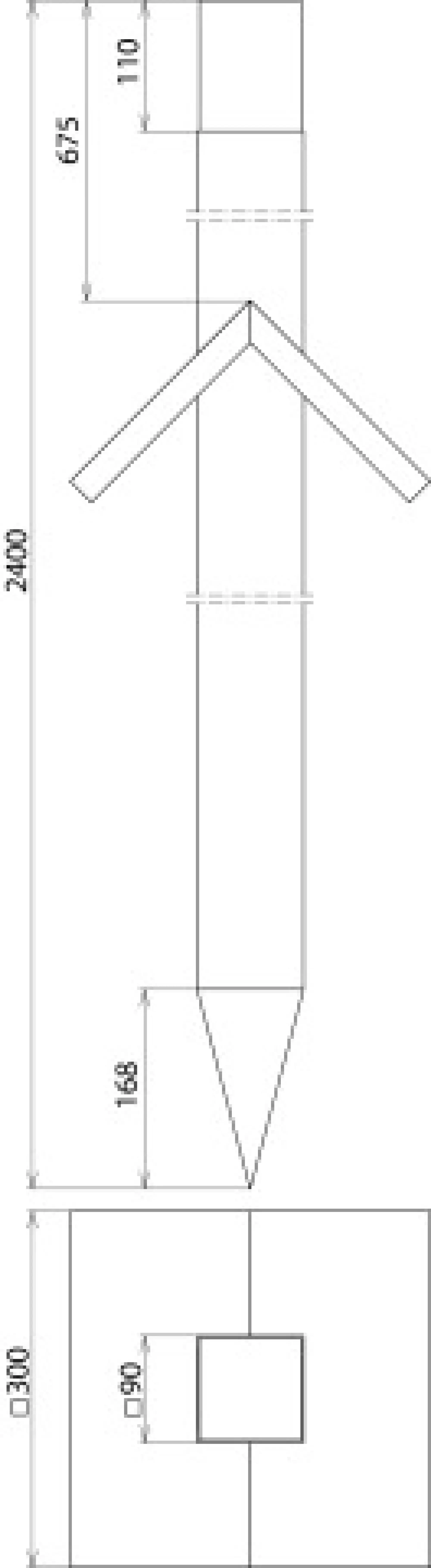 Dehn 145241 Wooden stake 90x90mm, oak wood, with rain cover, rain cover incl. 45° (img_004)