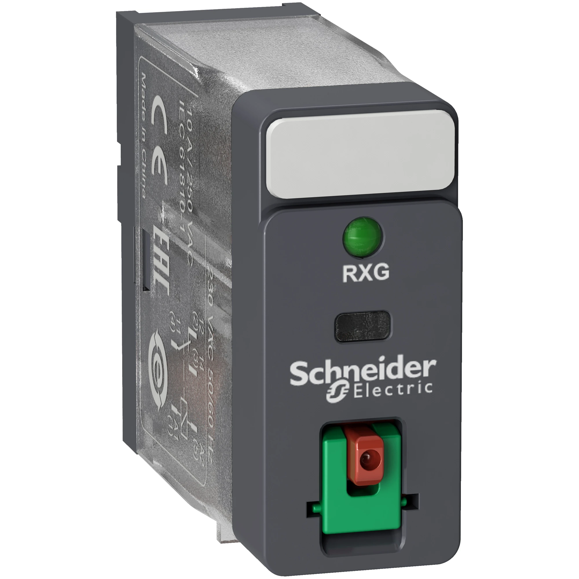Schneider Electric RXG12P7 Plug-in Interface Relay RXG, 1 C, 10 A, 230VAC, with LED, with Test Button (img_001) Schneider Electric RXG12P7 Plug-in Interface Relay RXG, 1 C, 10 A, 230VAC, with LED, with Test Button (img_001)