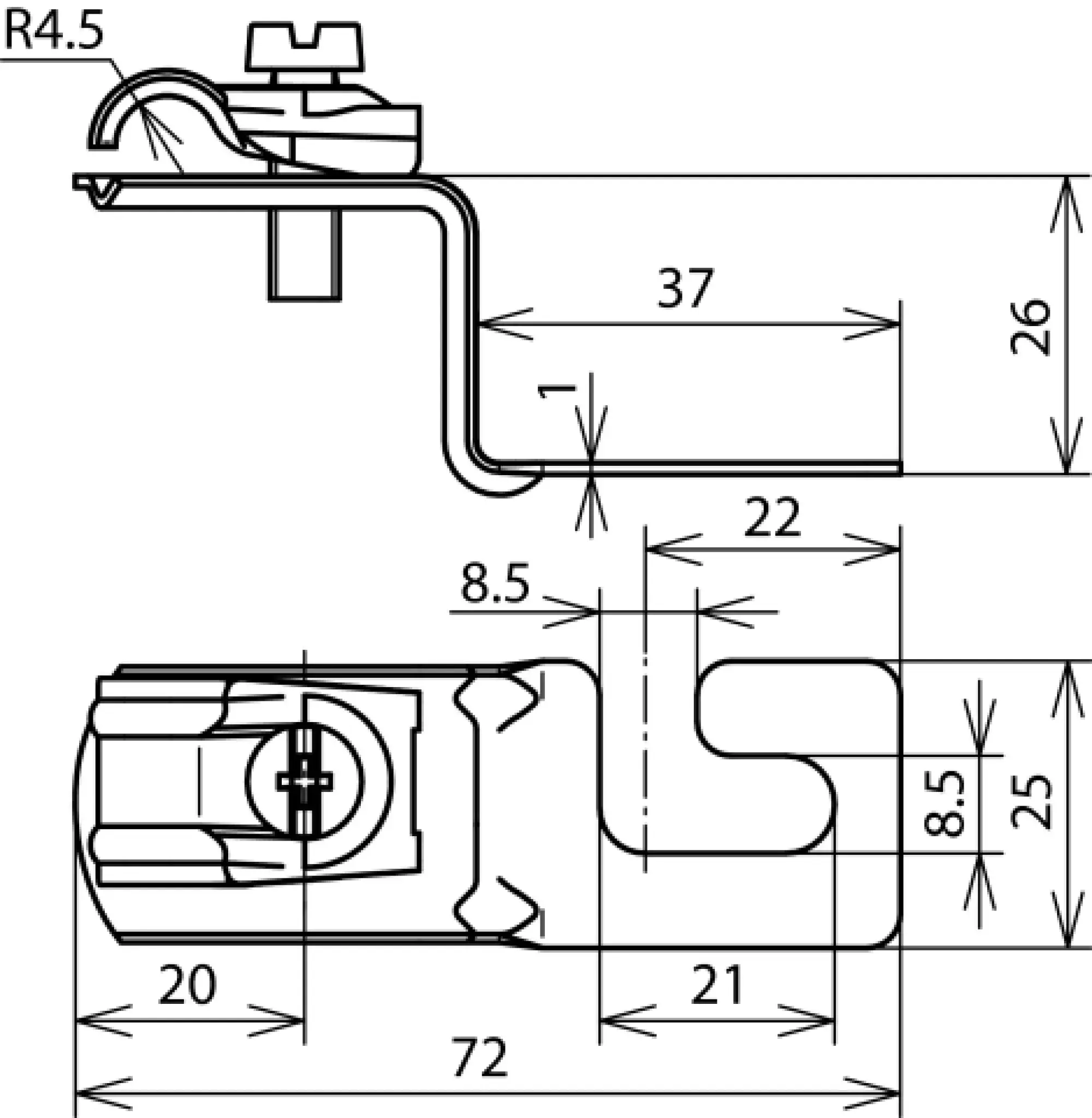 Dehn 202906 Roof cond. holder DEHNQUICK StSt f. Rd 6-10mm, corrug. sheet roof profile 5/8 (img_002)