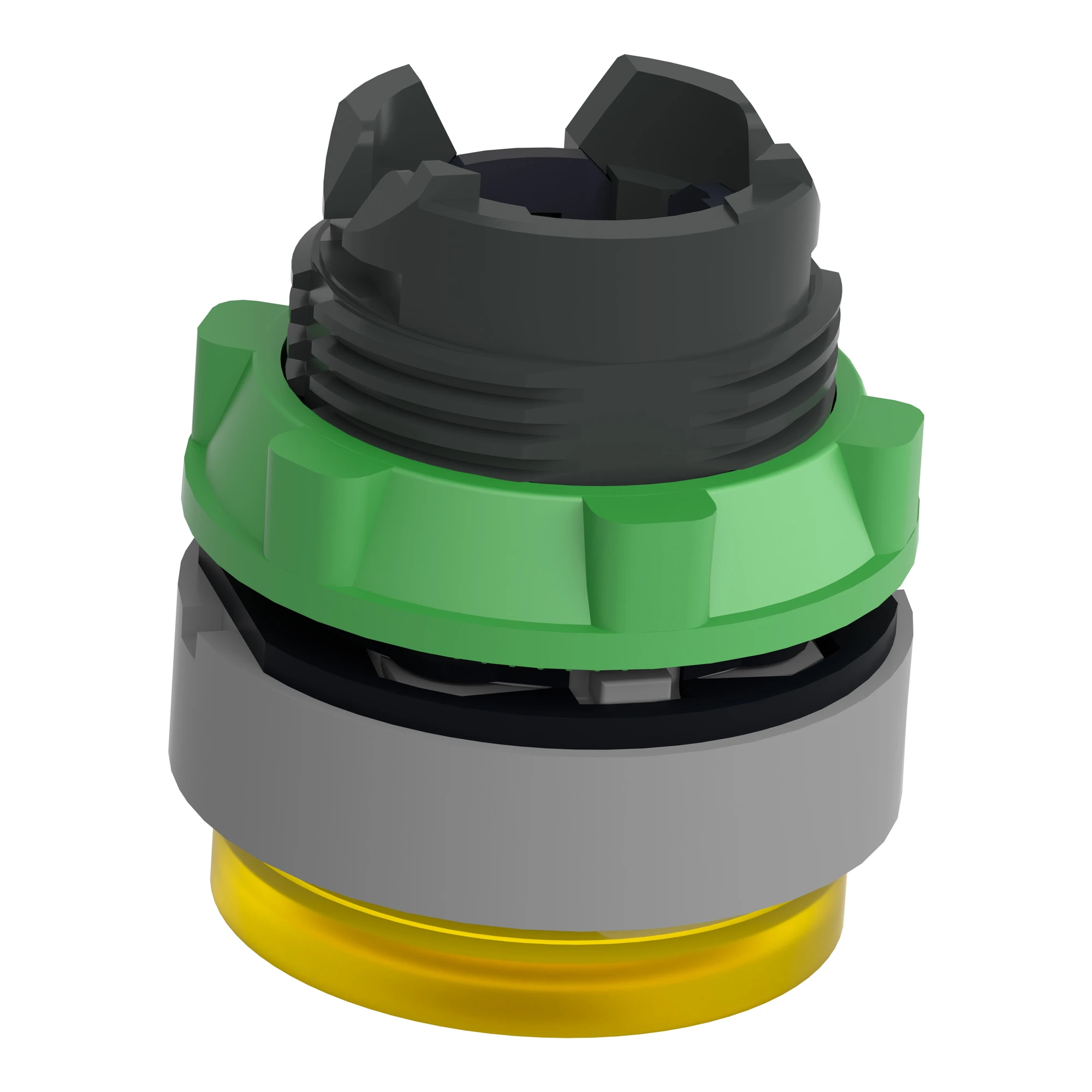 Schneider Electric ZB5AW183SC0 Illuminated push button, front element, Harmony XB5, plastic, 22mm, light grey, yellow, protruding, universal LED, grooved (img_008)