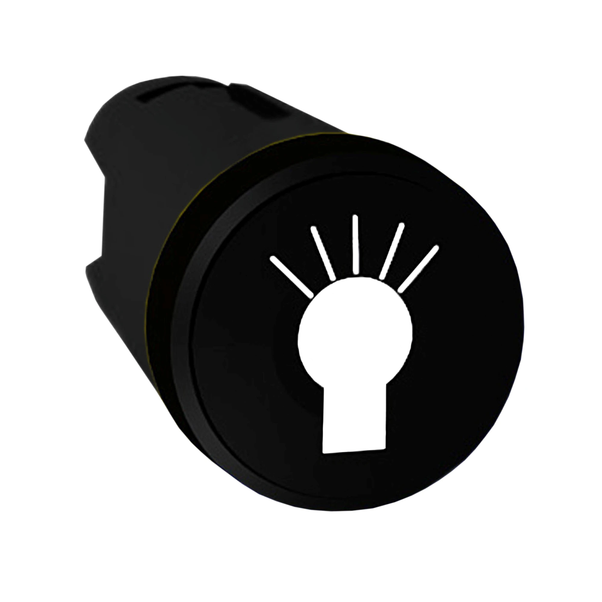 Schneider Electric ZB5AA253 Pushbutton, front element, Harmony XB5, plastic, 22mm, black, labeled lamp, momentary (img_001)