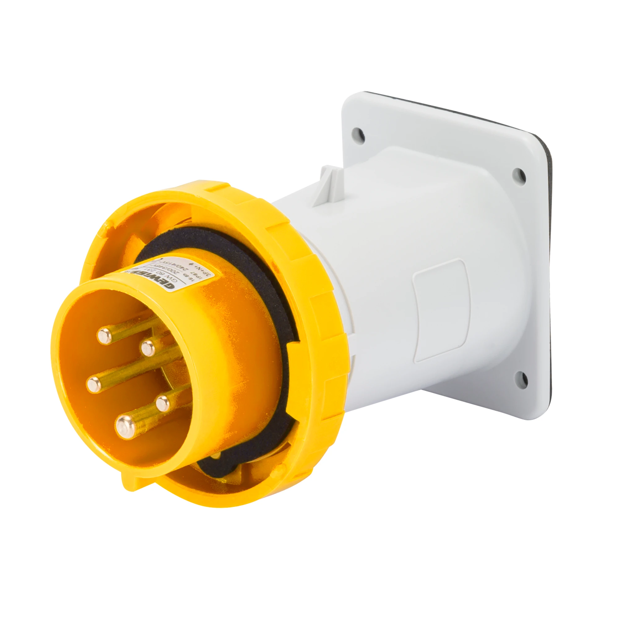 GEWISS GW60223 STRAIGHT FLUSH MOUNTING INLET - IP67 - 2P+E 16A 100-130V 50/60HZ - YELLOW - 4H - SCREW WIRING (img_001) GEWISS GW60223 STRAIGHT FLUSH MOUNTING INLET - IP67 - 2P+E 16A 100-130V 50/60HZ - YELLOW - 4H - SCREW WIRING (img_001)