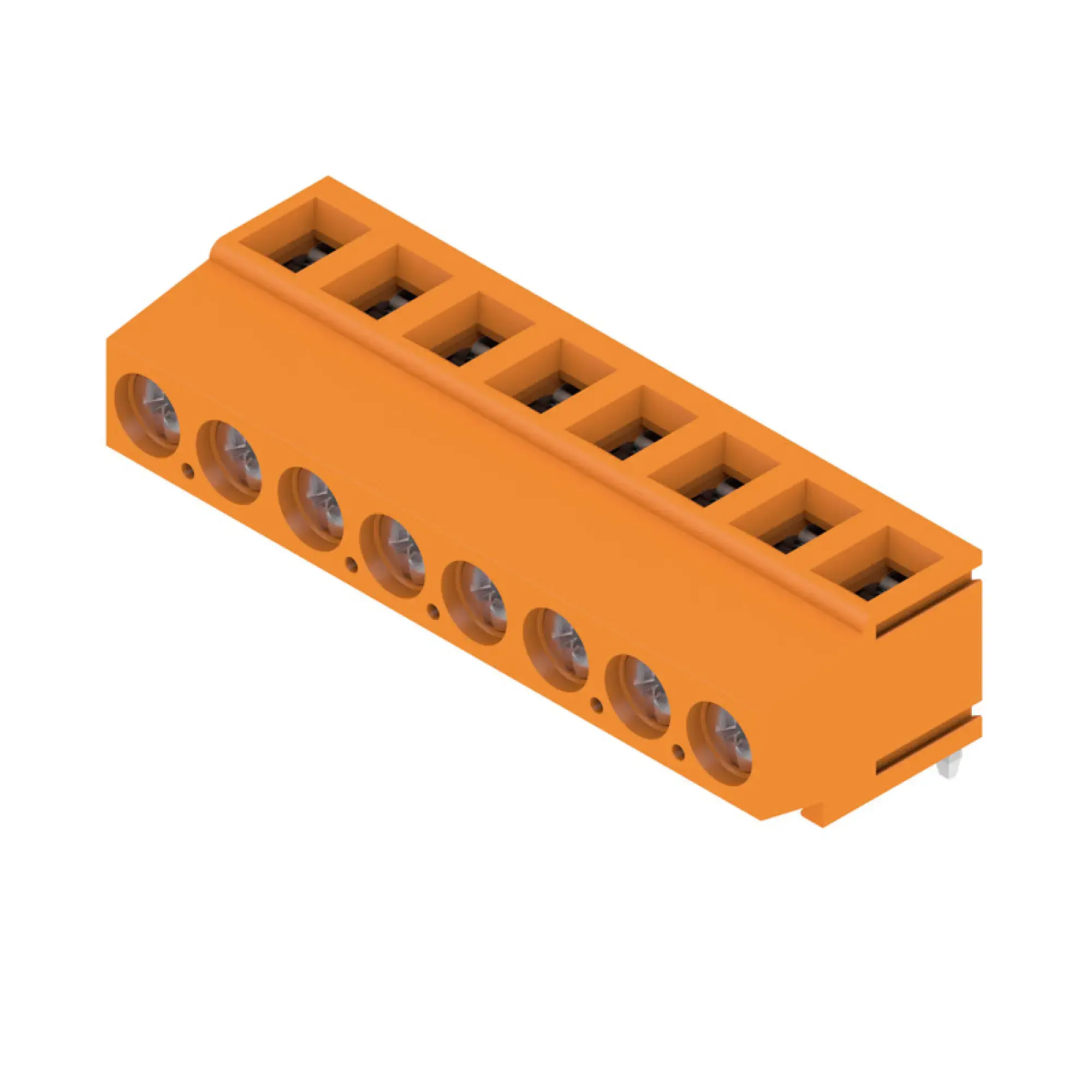 Weidmüller 9995010000 PCB terminal, 320 V, 17.5 A, Pitch in mm: 5.08, 2.5 mm², Number of poles: 8, Clamping yoke connection, THT solder connection, 180°, Box (img_001)