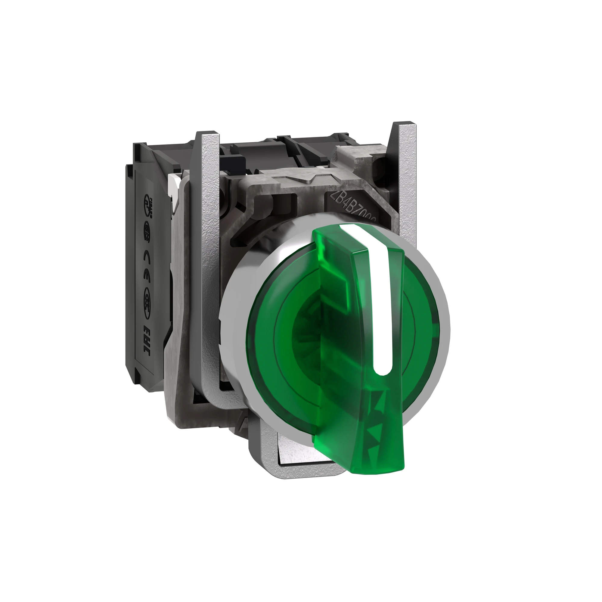 Schneider Electric XB4BK133B5 Illuminated selector switch, Harmony XB4, metal, 22mm, green, universal LED, 3 positions, 1NO+1NC, 24V ACDC (img_001) Schneider Electric XB4BK133B5 Illuminated selector switch, Harmony XB4, metal, 22mm, green, universal LED, 3 positions, 1NO+1NC, 24V ACDC (img_001)