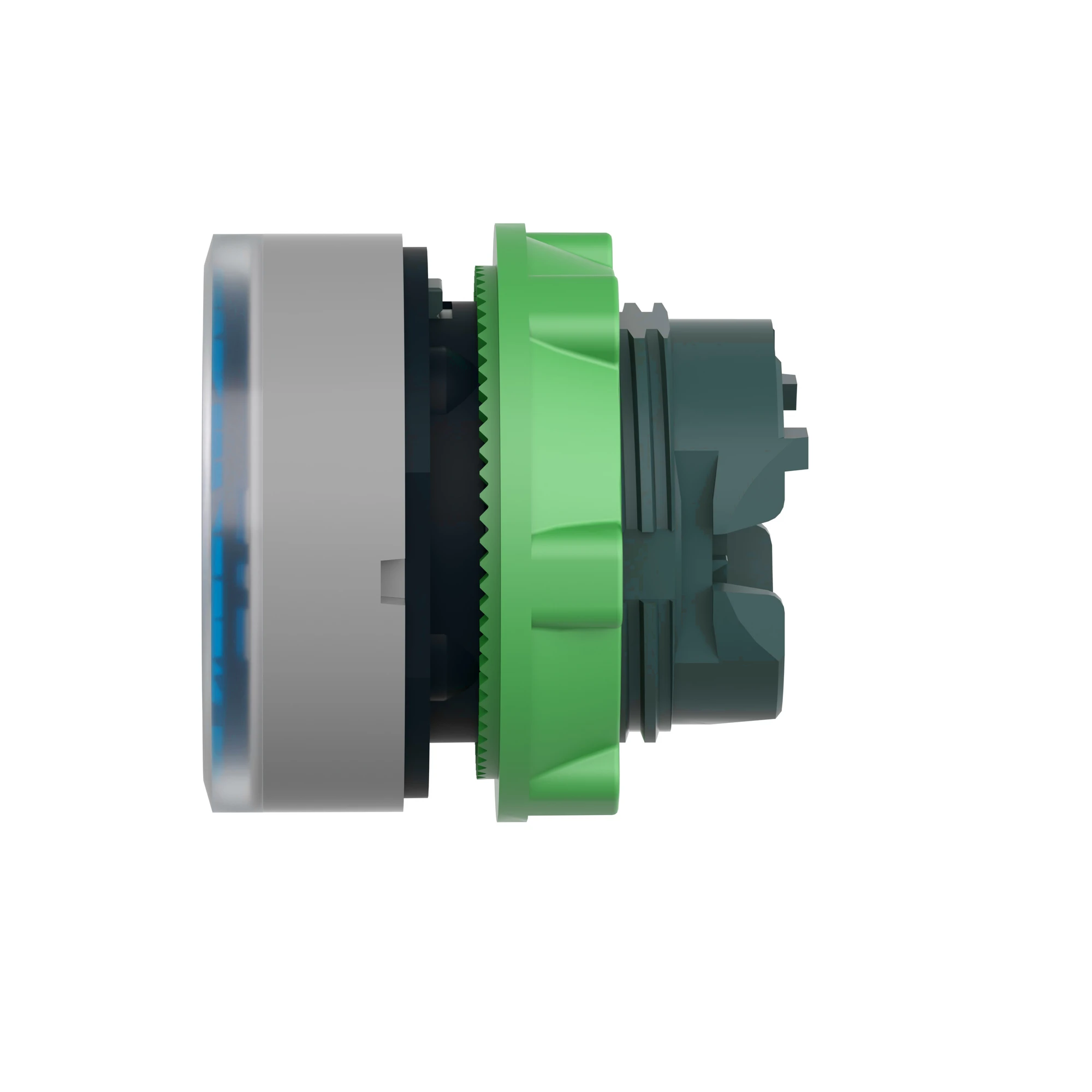 Schneider Electric ZB5AW363C0 Illuminated pushbutton, front element, Harmony XB5, plastic, 22mm, light grey, blue, for universal LED (img_007)