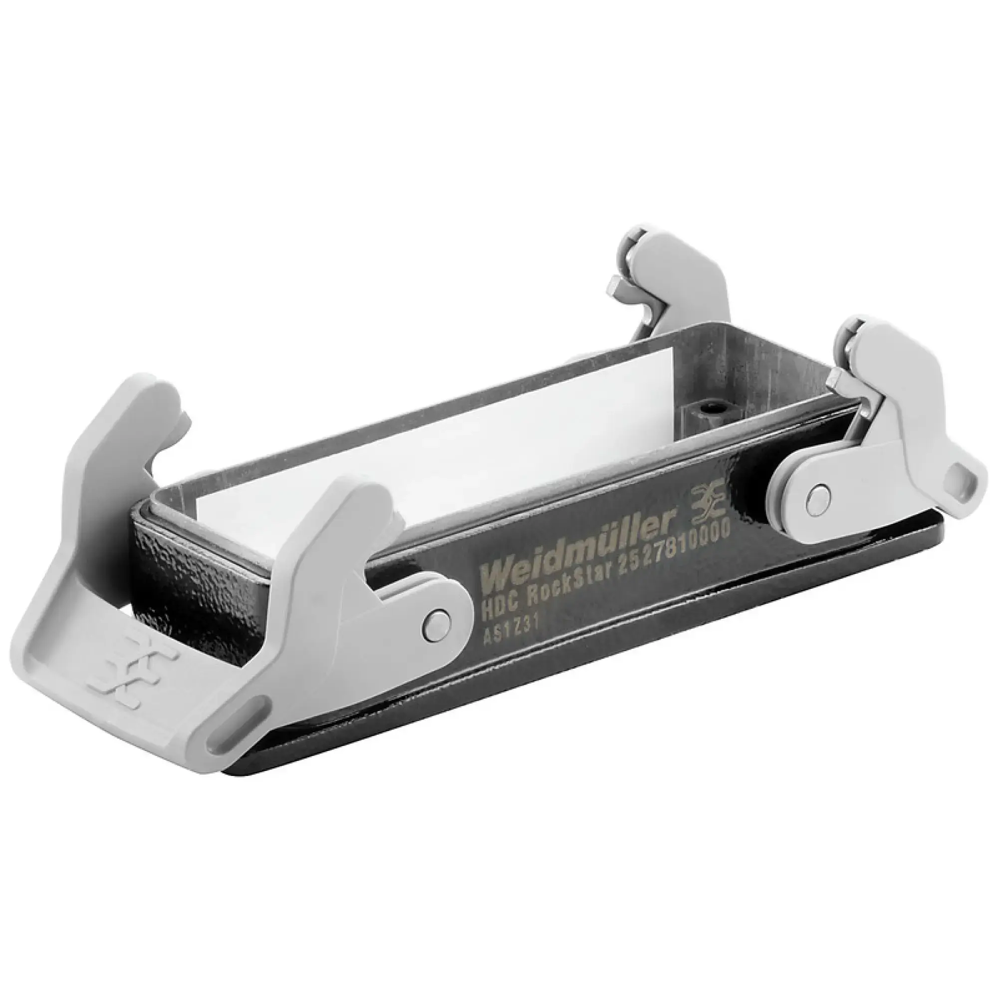 Weidmüller 2527810000 Housing (industry plug-in connectors), Bulkhead housing, Side-locking clamp on lower side, Side-locking clamp replaceable, Size: 8, IP65 (in plugged c (img_001)