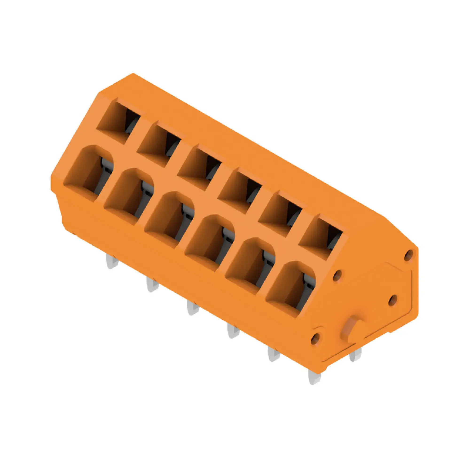 Weidmüller 1914020000 PCB terminal, 320 V, 24 A, Pitch in mm: 5.00, 2.5 mm², Number of poles: 6, Tension-clamp connection, THT solder connection, 135°, Box (img_001) Weidmüller 1914020000 PCB terminal, 320 V, 24 A, Pitch in mm: 5.00, 2.5 mm², Number of poles: 6, Tension-clamp connection, THT solder connection, 135°, Box (img_001)