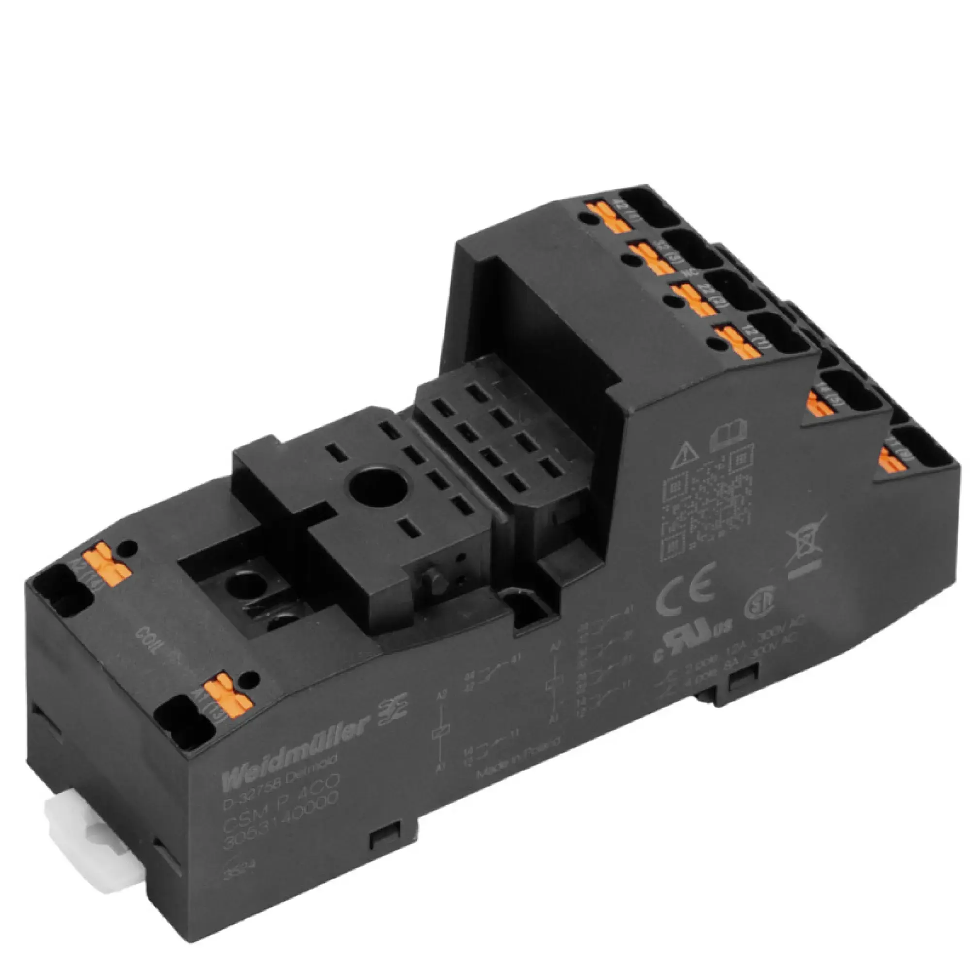 Weidmüller 3053140000 Relay socket, IP20, 4 CO contact , 8 A, PUSH IN (img_001)