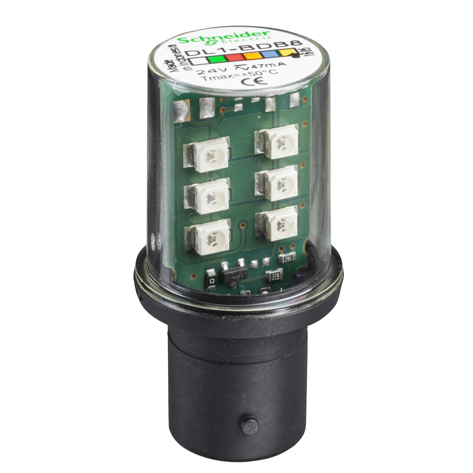 Schneider Electric DL1BDB8 LED bulb, yellow-orange for command and signaling devices, BA 15d, 24 V (img_001)