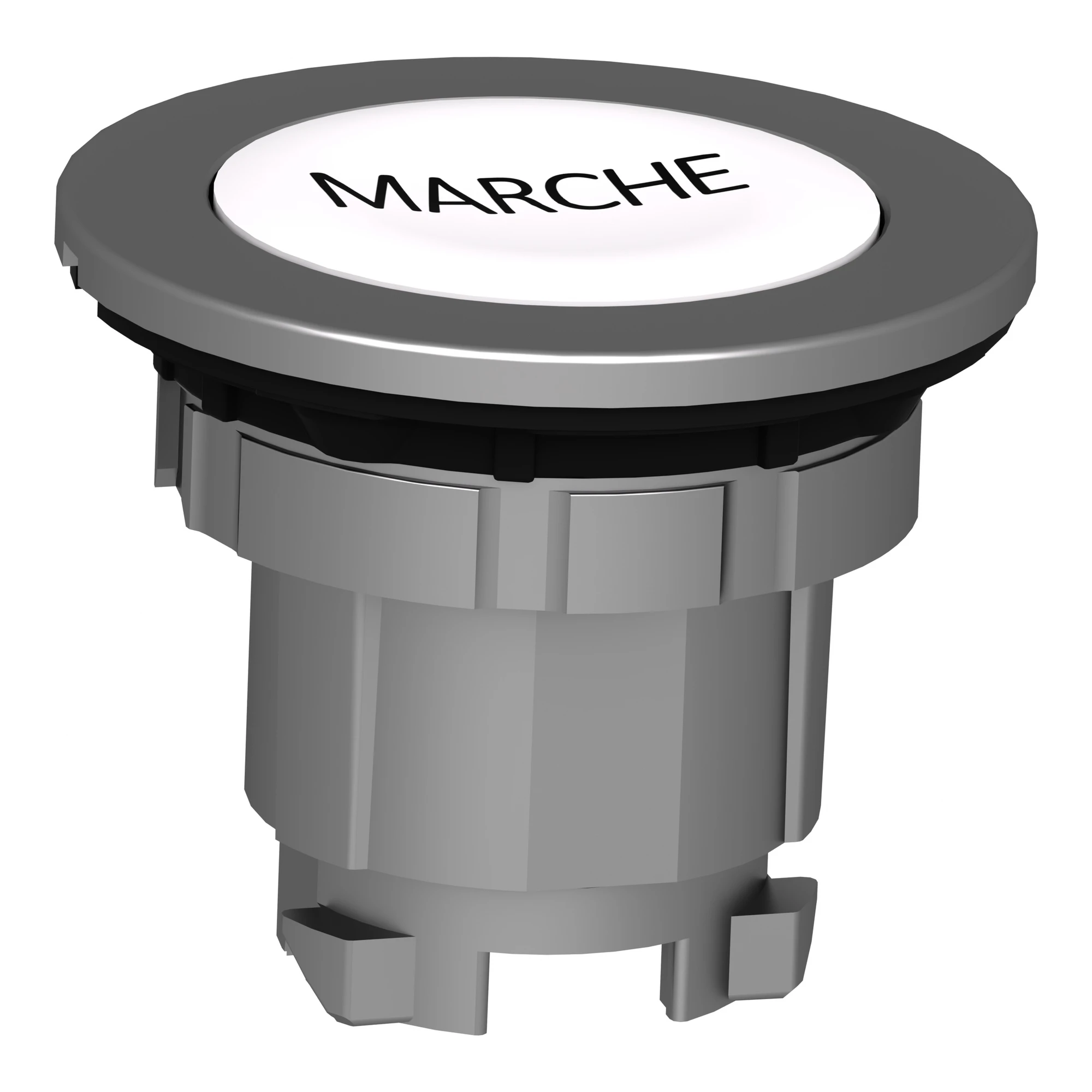 Schneider Electric ZB4FA142 Push Button, Front Element, Harmony XB4F, Metal, 30mm, White, Labeled 'MARCH', Momentary (img_007) Schneider Electric ZB4FA142 Push Button, Front Element, Harmony XB4F, Metal, 30mm, White, Labeled 'MARCH', Momentary (img_007)