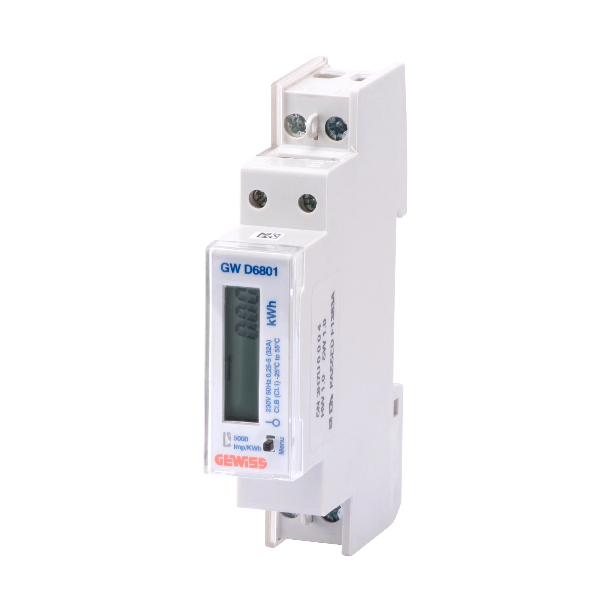 GEWISS GWD6801 ENERGY METER FOR DIRECT CONNECTION - SINGLE-PHASE - DIGITAL - 40A - IP20 - 1 MODULE - DIN RAIL MOUNTING (img_001) GEWISS GWD6801 ENERGY METER FOR DIRECT CONNECTION - SINGLE-PHASE - DIGITAL - 40A - IP20 - 1 MODULE - DIN RAIL MOUNTING (img_001)