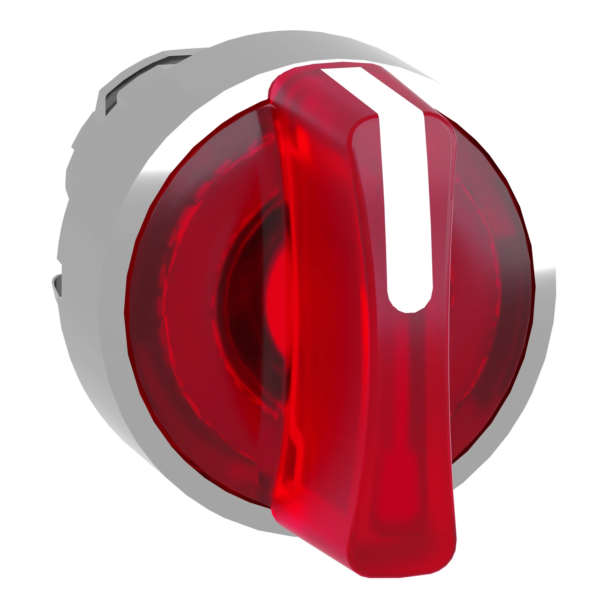 Schneider Electric ZB4BK1843 Illuminated Selector Switch, Front Element, Harmony XB4, Metal, 22mm, Red, for Universal LED, 3 Positions, Momentary Right (img_001)