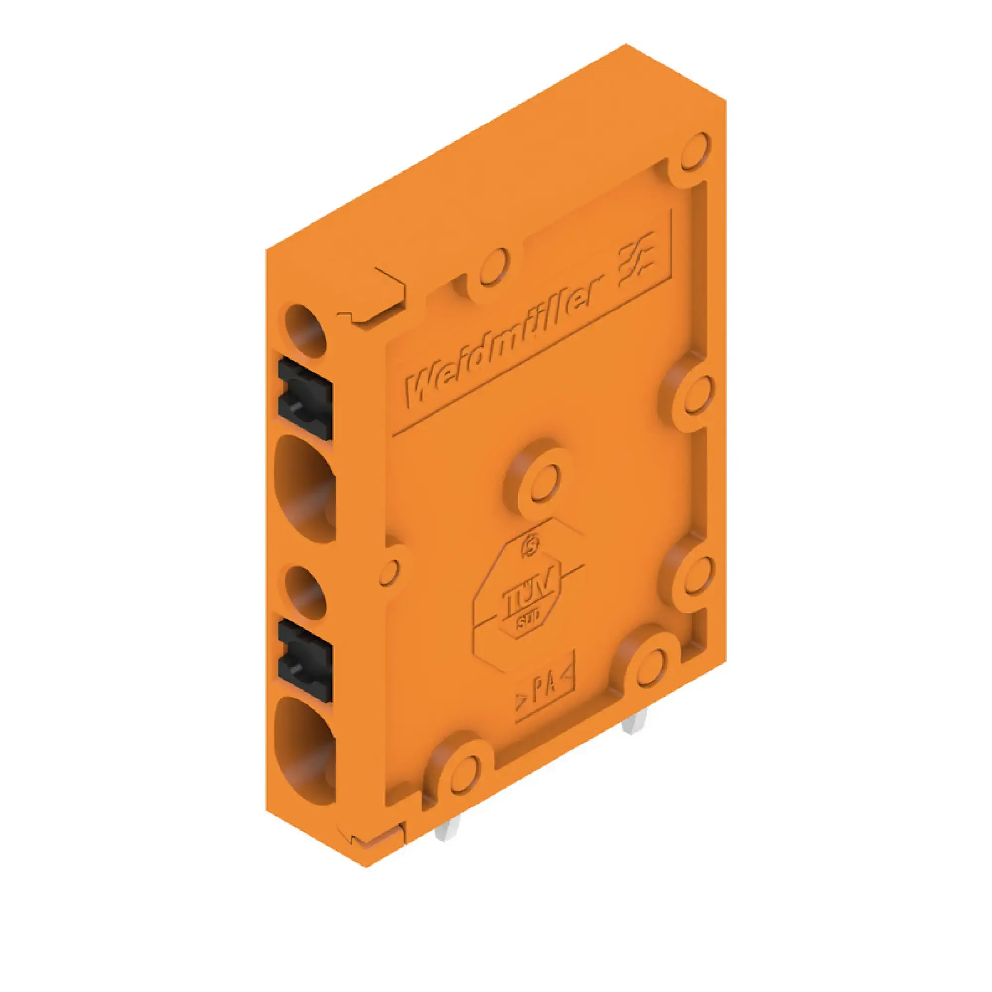 Weidmüller 2000930000 PCB terminal, 200 V, 17.5 A, Pitch in mm: 3.50, 1.5 mm², Number of poles: 2, PUSH IN with actuator, THT solder connection, 90°, Box (img_001)