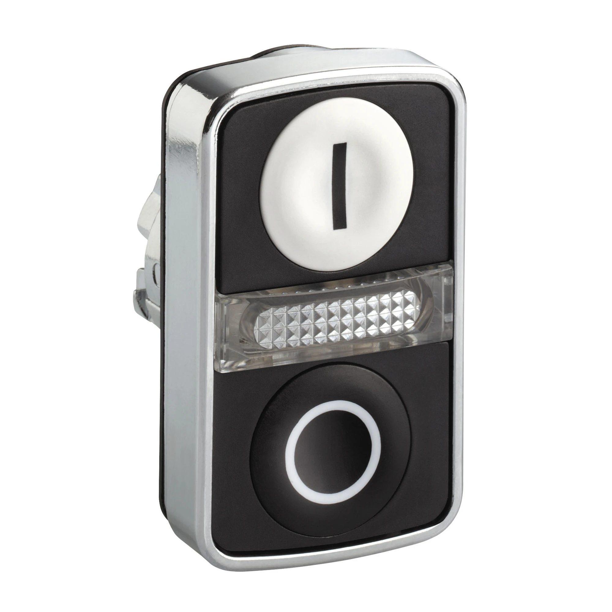 Schneider Electric ZB4BW7A1721 Double push button, front element, Harmony XB4, metal, 22mm, black, white, labelled I/O, illuminated (img_001) Schneider Electric ZB4BW7A1721 Double push button, front element, Harmony XB4, metal, 22mm, black, white, labelled I/O, illuminated (img_001)