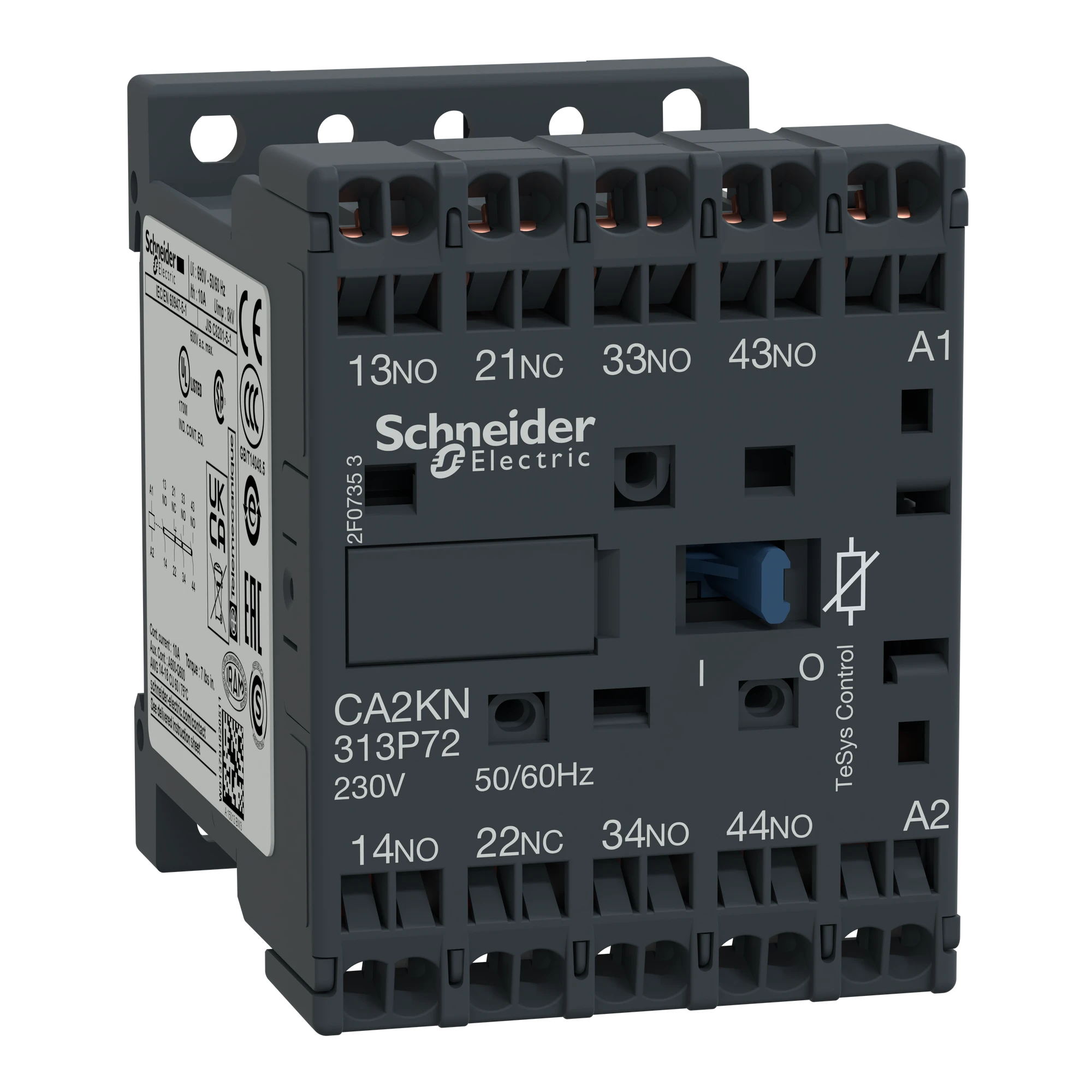 Schneider Electric CA2KN313P72 Auxiliary Contactor, 3NO+1NC, 230V 50/60Hz, with protection circuitry (img_001)