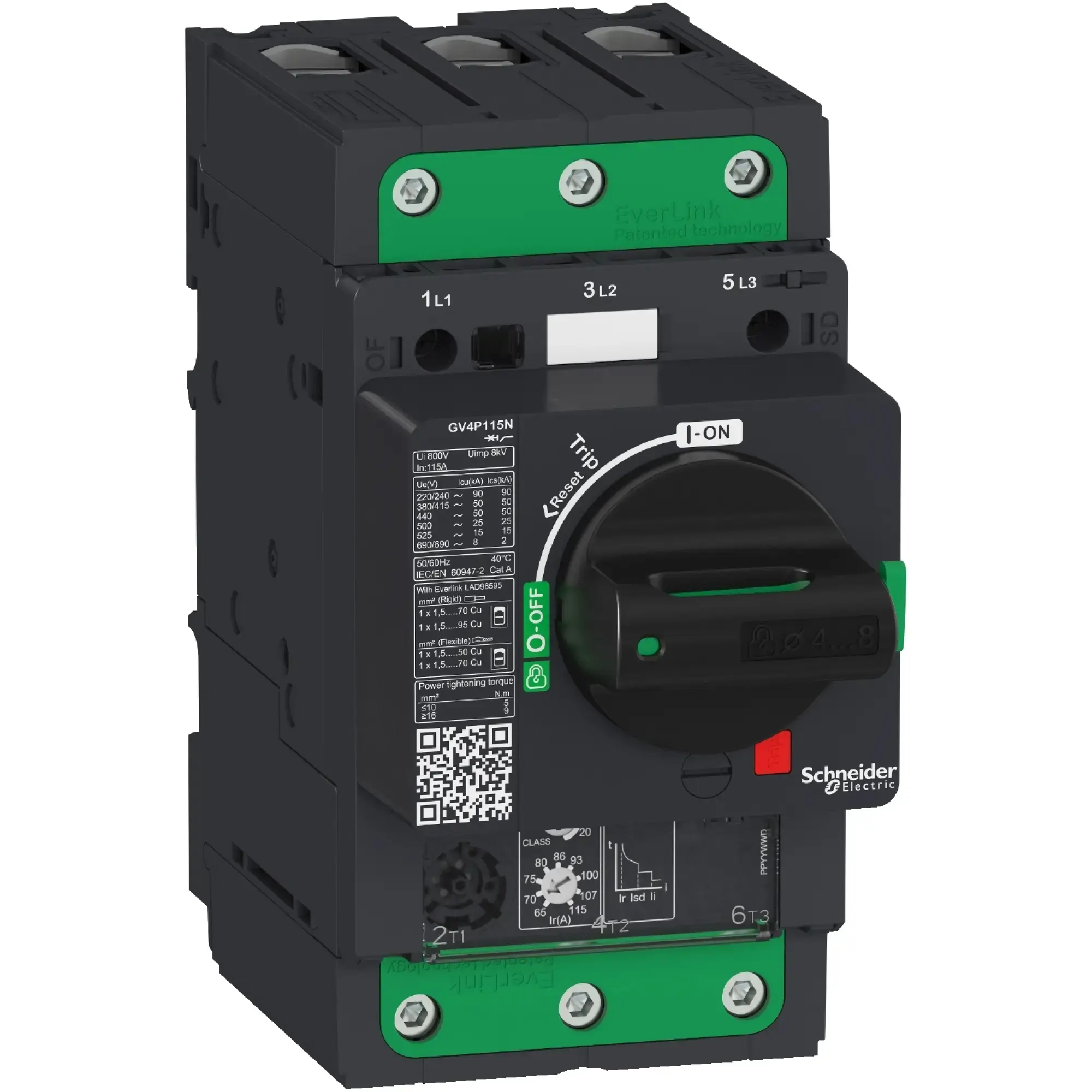Schneider Electric GV4P115S Motor Protection Switch TeSys GV4 - 115A 3P 100kA - EvLink - Rotary Drive (img_002)