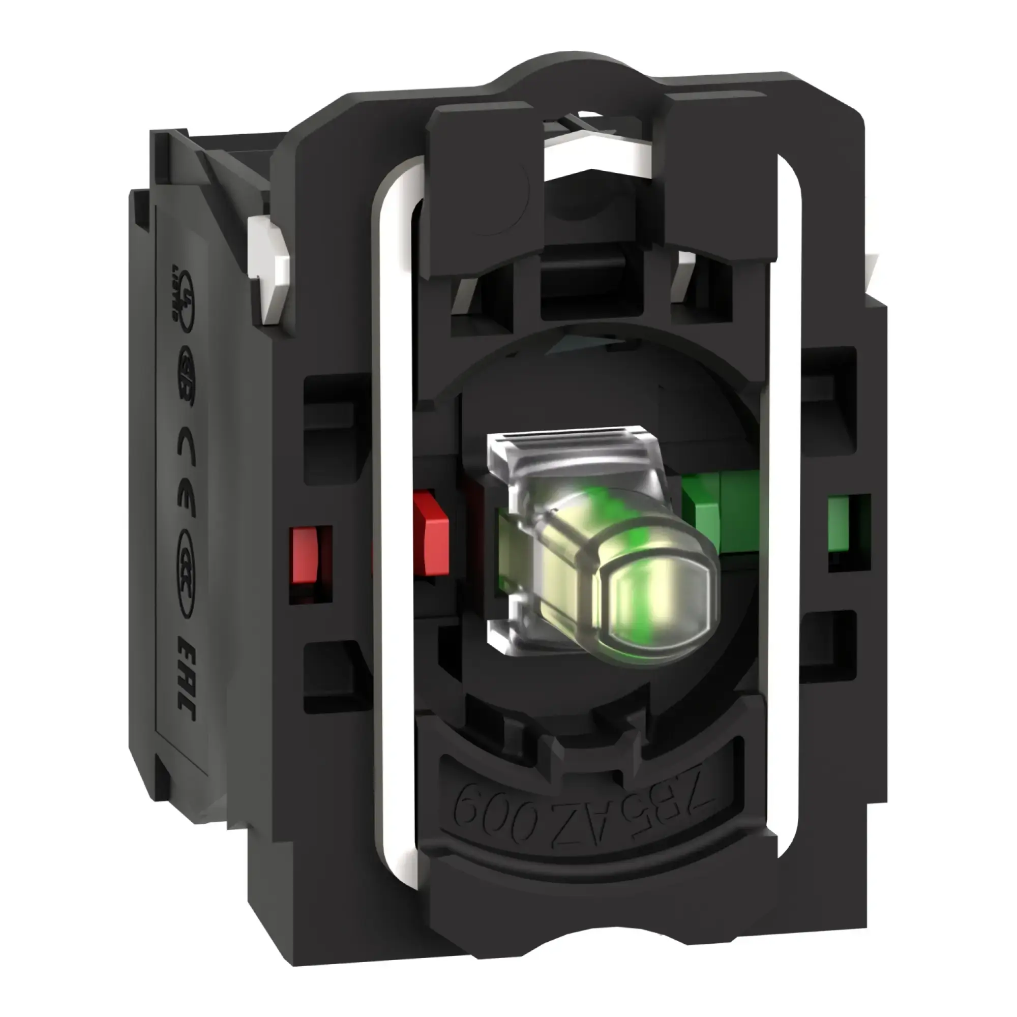 Schneider Electric ZB5AW0G15 Auxiliary Contact Block, Harmony XB5, Plastic, White, Universal LED, With Mounting Flange, 1NC + 1NO, 110-120V AC (img_009) Schneider Electric ZB5AW0G15 Auxiliary Contact Block, Harmony XB5, Plastic, White, Universal LED, With Mounting Flange, 1NC + 1NO, 110-120V AC (img_009)