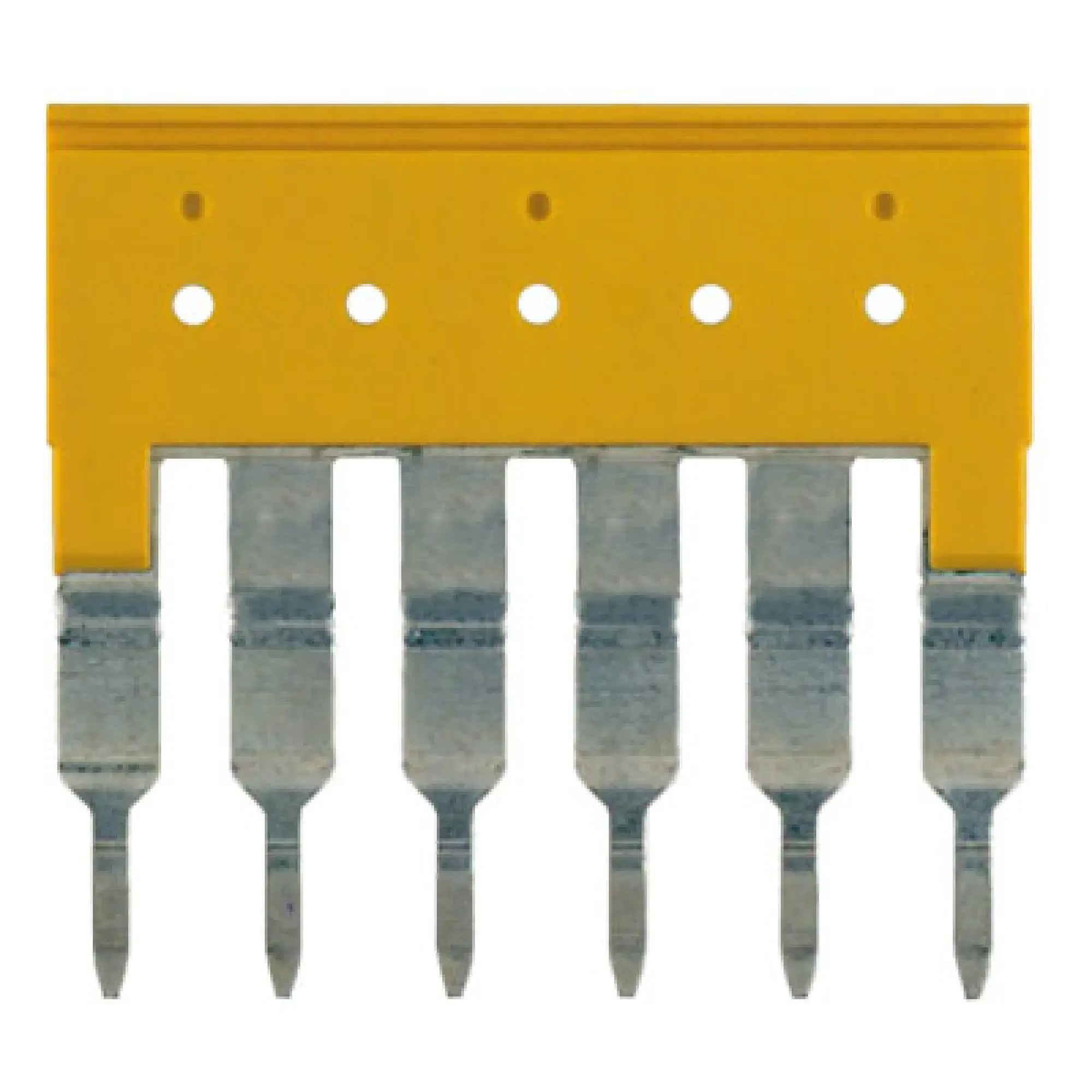 Weidmüller 1608990000 Cross-connector (terminal), Plugged, yellow, 32 A, Number of poles: 6, Pitch in mm: 6.10, Insulated: Yes, Width: 2.8 mm (img_001)