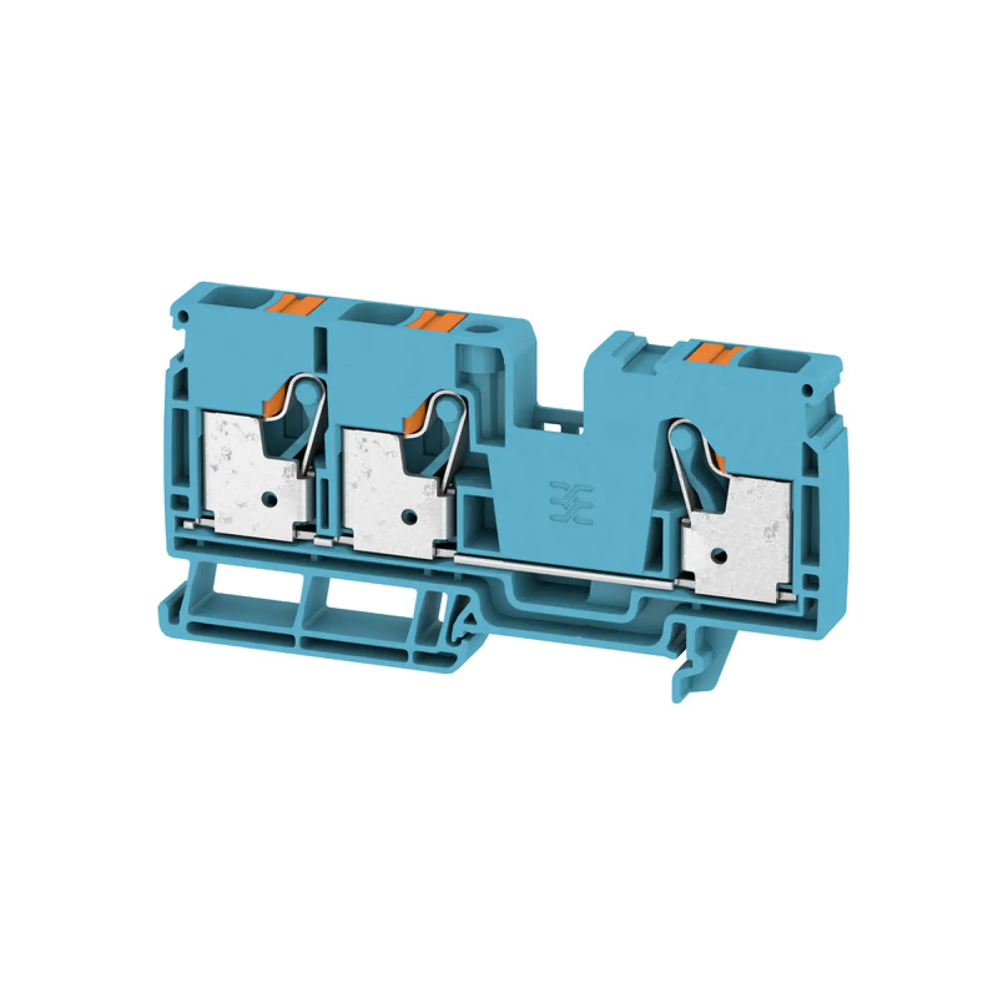 Weidmüller 2490510000 Feed-through terminal block, PUSH IN, blue, 10 mm², 57 A, 1000 V, Number of connections: 3 (img_001)