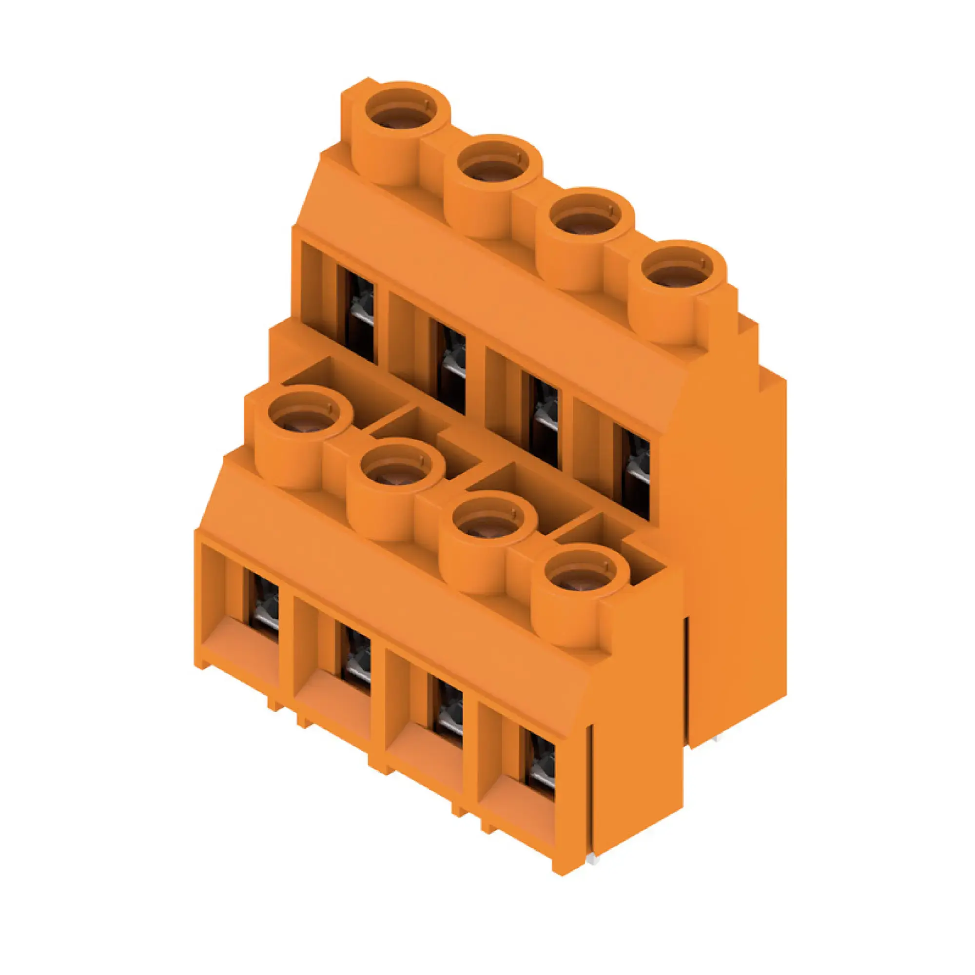 Weidmüller 1926360000 PCB terminal, 690 V, 32 A, Pitch in mm: 9.52, 6 mm², Number of poles: 8, Clamping yoke connection, THT solder connection, 90°, Box (img_001)