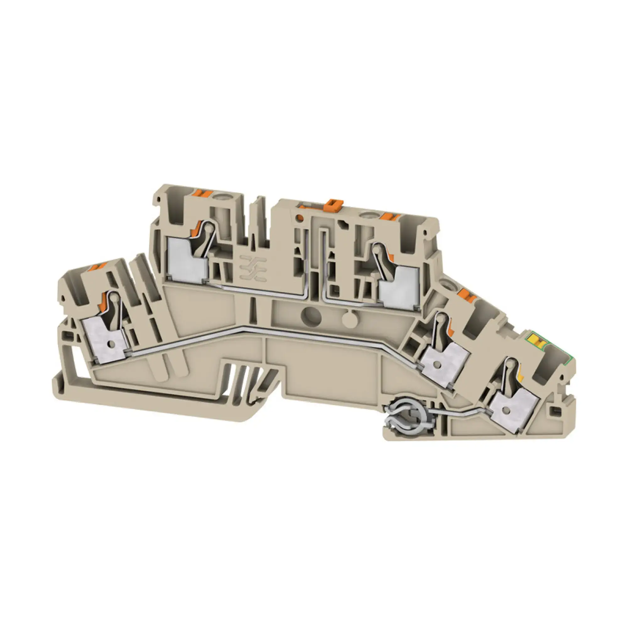 Weidmüller 2831530000 Test-disconnect terminal, PUSH IN, dark beige, 4 mm², 20 A, 250 V, Number of connections: 5, Number of levels: 3 (img_001)