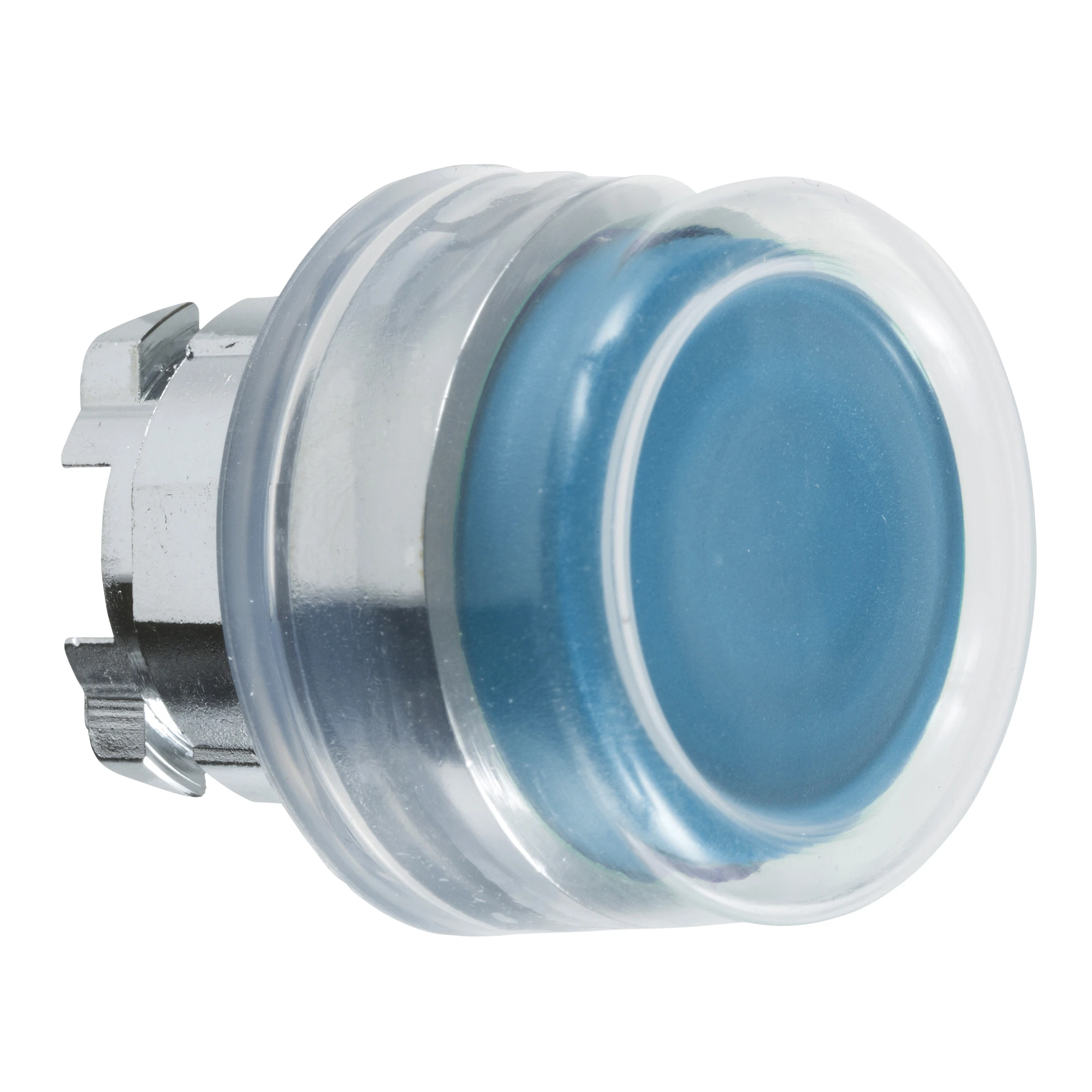 Schneider Electric ZB4BP68 Pushbutton, front element, Harmony XB4, metal, 22mm, blue, unmarked, momentary, with protective cap, for insert label (img_001)