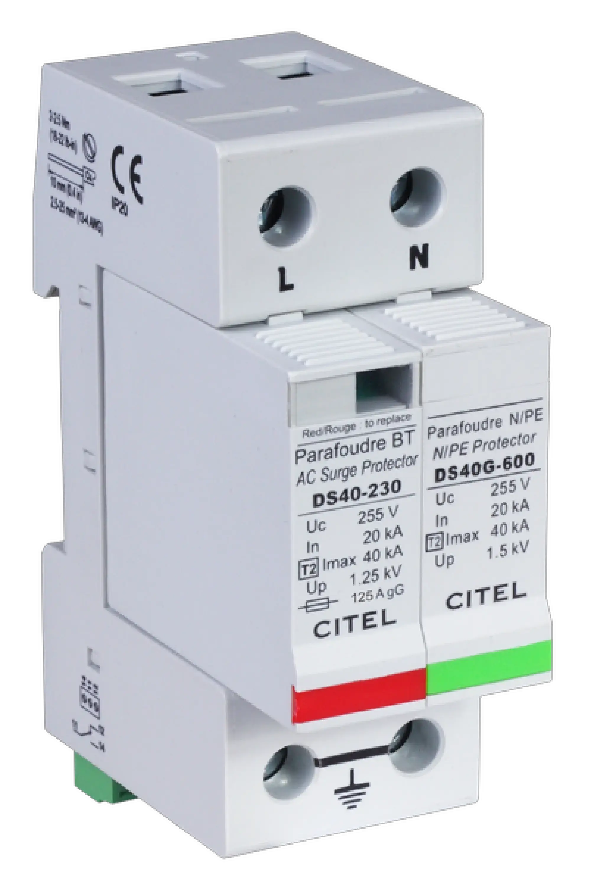 Citel 46153120 Überspannungsbleiter 2-polig Typ 2 für 230/400 V TN-TT Netze (img_001) Citel 46153120 Überspannungsbleiter 2-polig Typ 2 für 230/400 V TN-TT Netze (img_001)