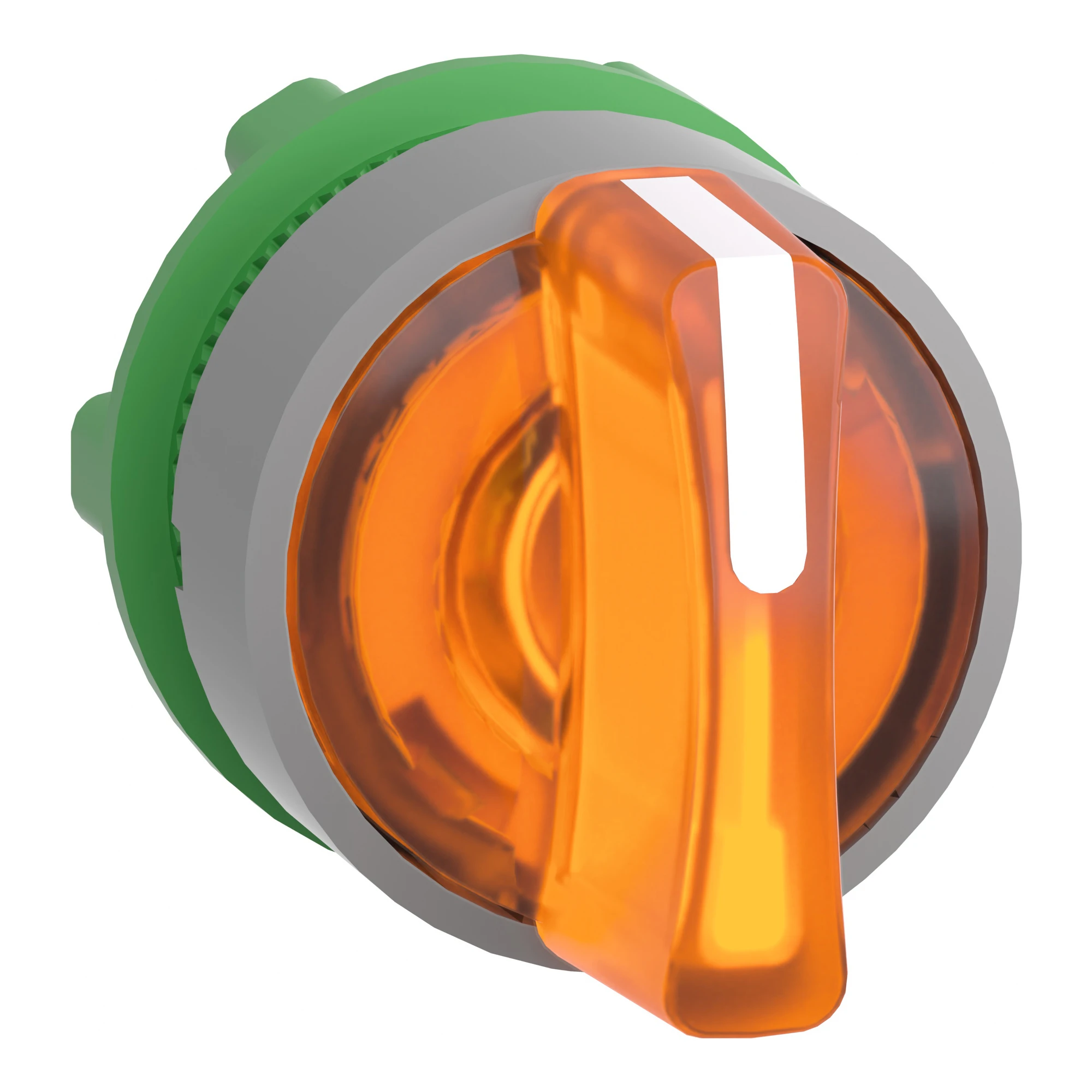 Schneider Electric ZB5AK1853C0 Illuminated selector switch, front element, Harmony XB5, plastic, 22mm, orange, for universal LED, 3 positions, momentary (img_001)