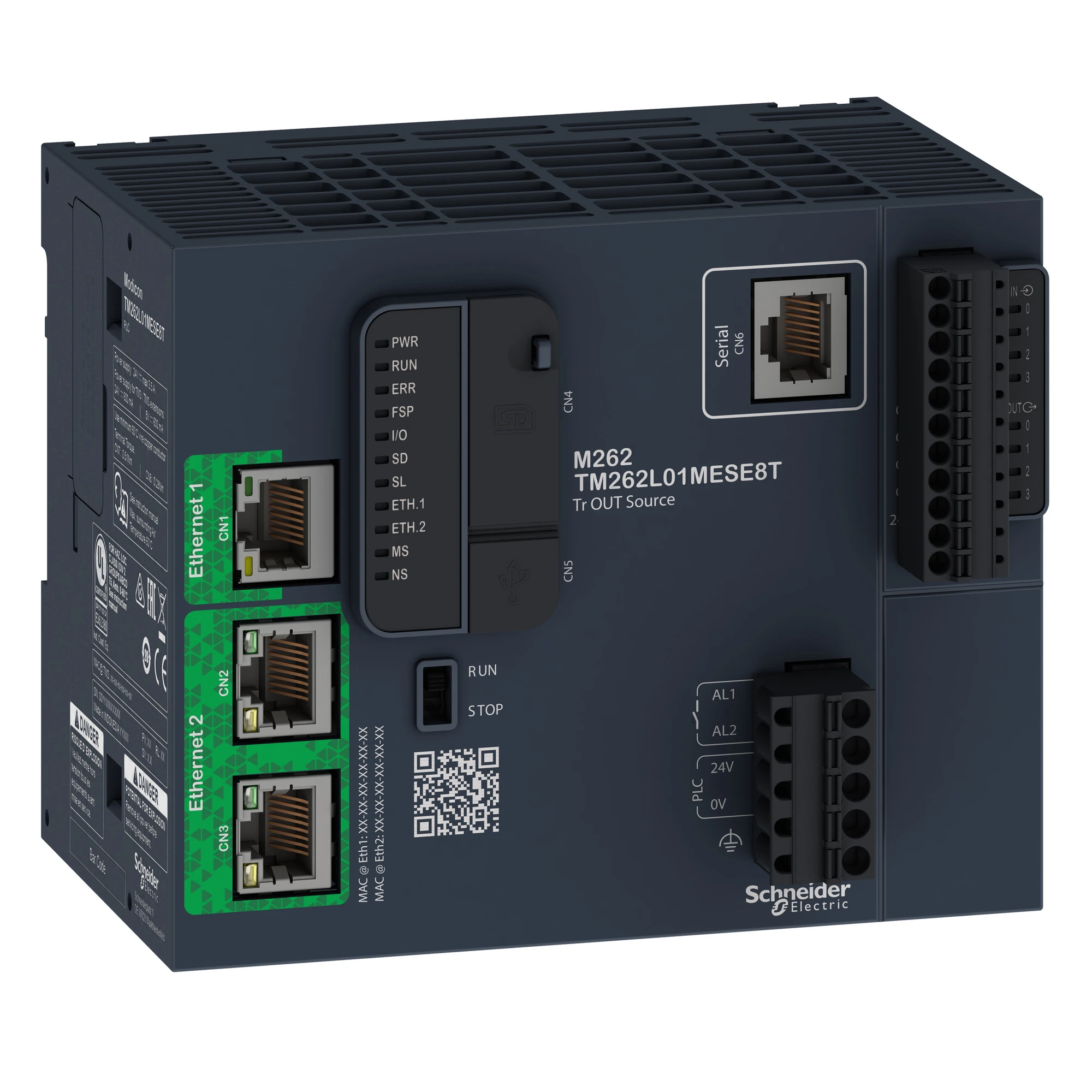 Schneider Electric TM262L01MESE8T PLC Control, Modicon M262, IIoT-capable, 5 ns/instruction, 2x Ethernet, OPC UA, 8 fast I/O (img_001) Schneider Electric TM262L01MESE8T PLC Control, Modicon M262, IIoT-capable, 5 ns/instruction, 2x Ethernet, OPC UA, 8 fast I/O (img_001)