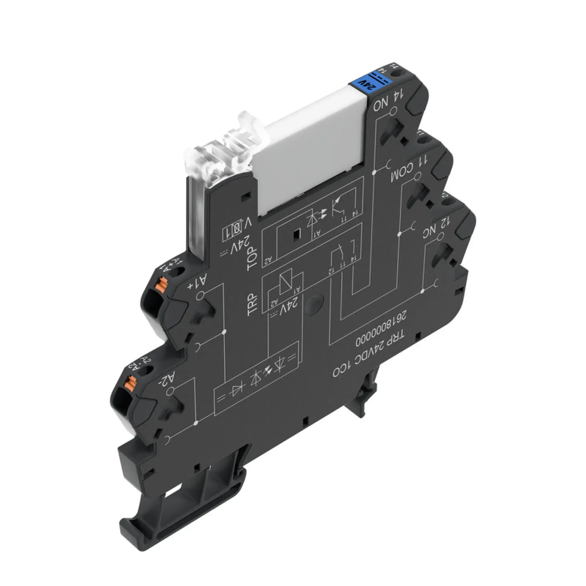 Weidmüller 2618000000 Relay module, 24 V DC ±20 %, Green LED, 1 CO contact (AgNi) , 250 V AC, 6 A, PUSH IN (img_003)