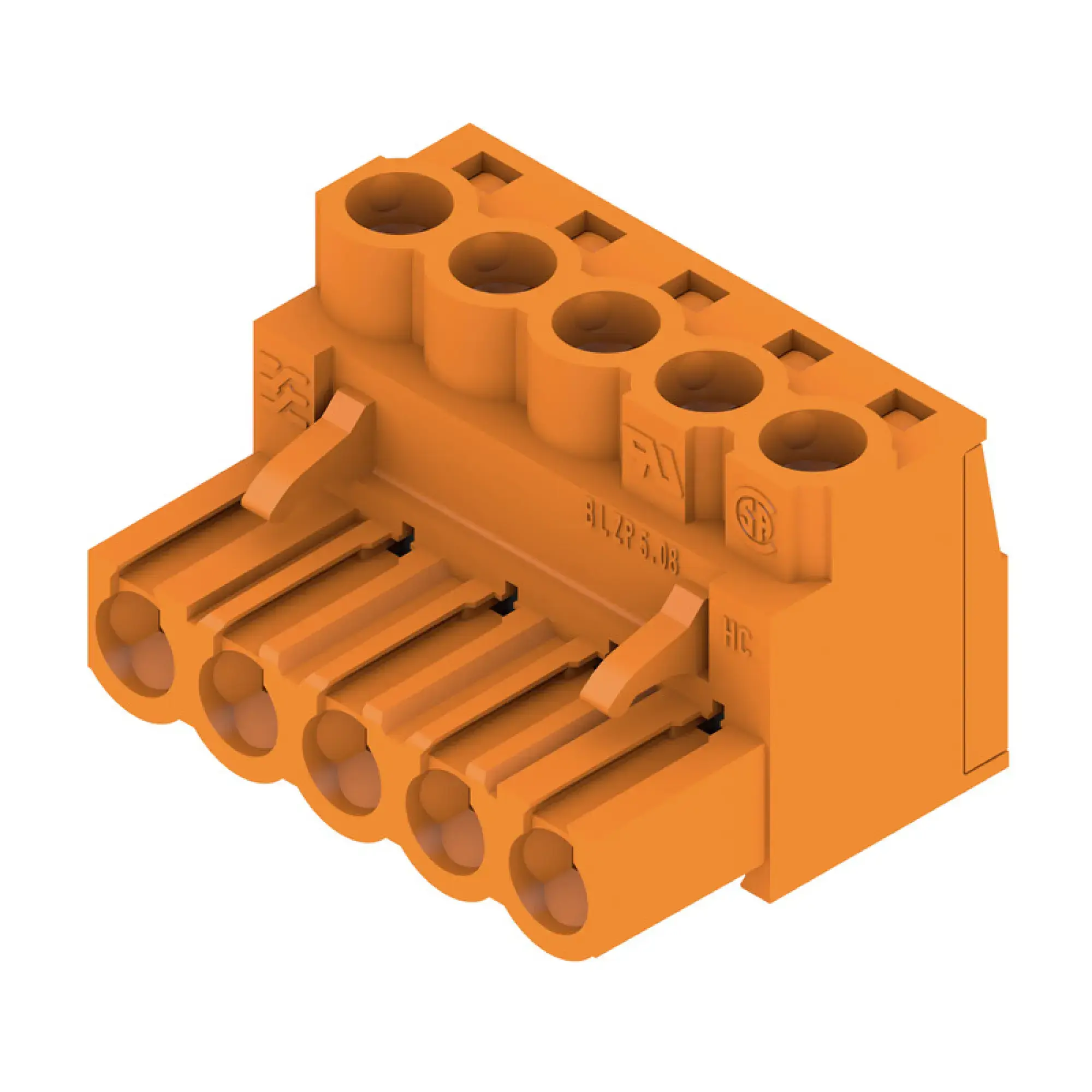 Weidmüller 1943610000 PCB connector (wire connection), 320 V, 23 A, Pitch in mm: 5.08, 4 mm², Number of poles: 5, Clamping yoke connection, Box (img_001)