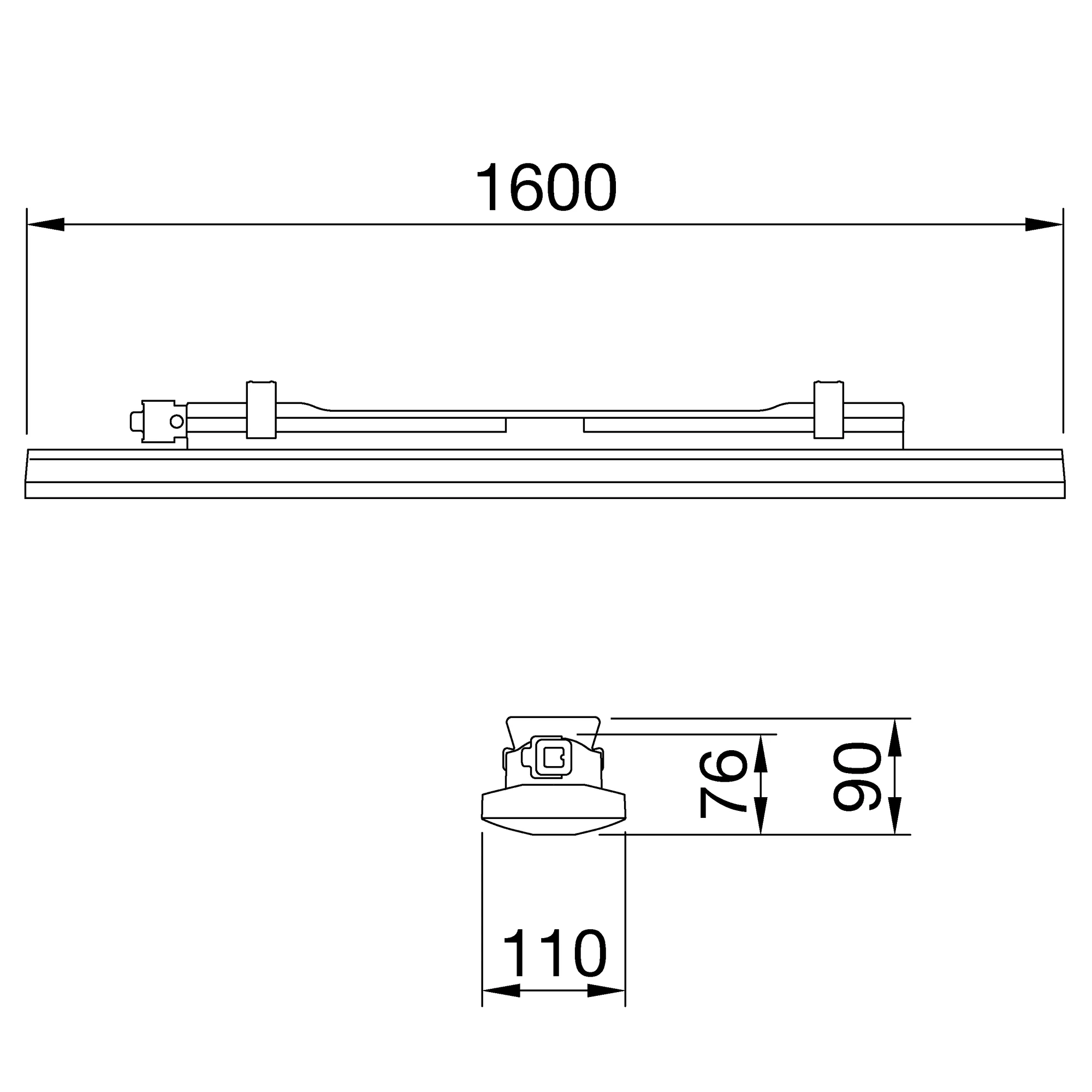 GEWISS GWS3258TD30K Feuchtraumleuchte LED SMART 3 transparente Abdeckung 84LED 3000K Dali 55W IP66 (img_002)