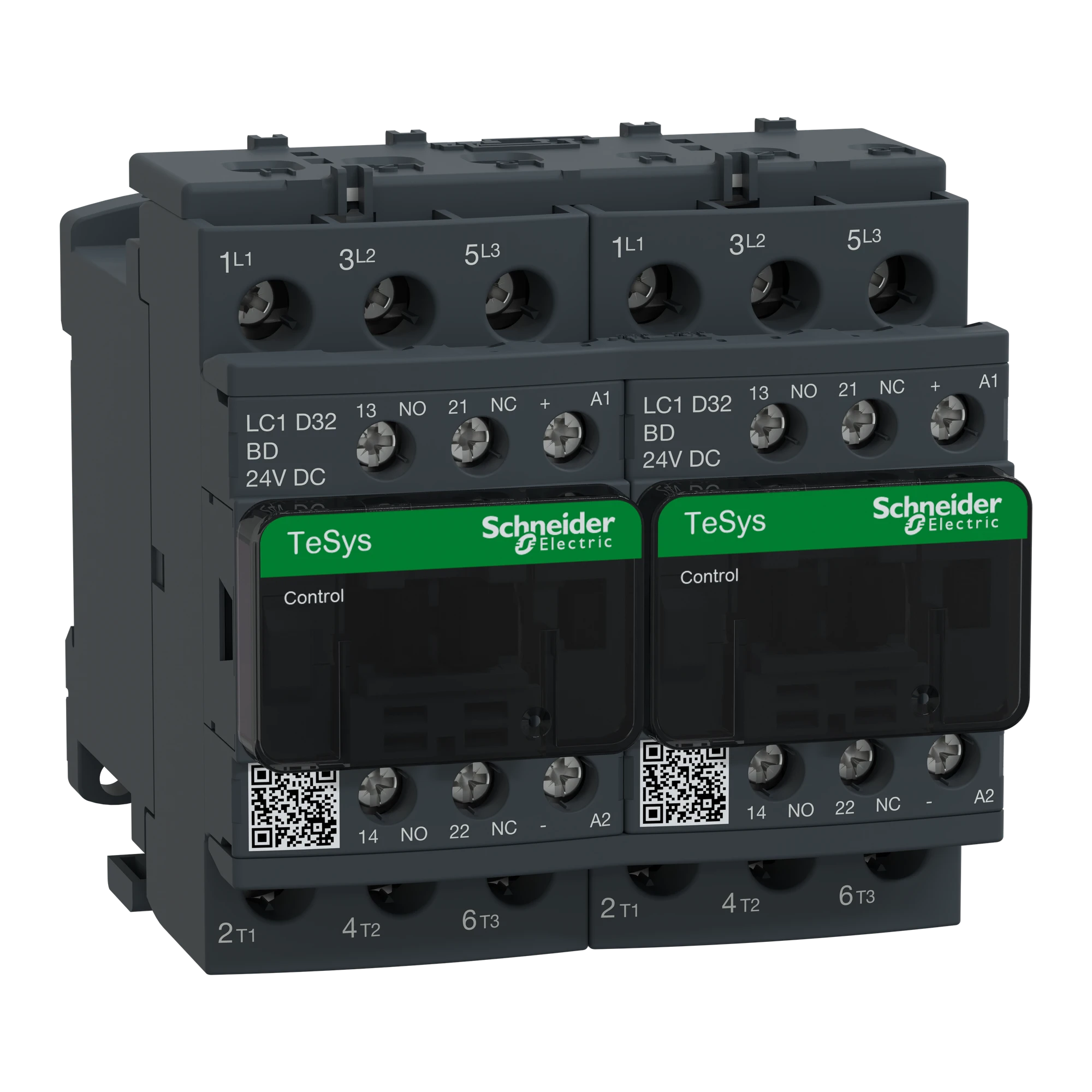 Schneider Electric LC2D32BD Reversing Contactor Combination, 3p+1NO+1NC, 15kW/400V/AC3 32A, Coil 24V DC (img_001)