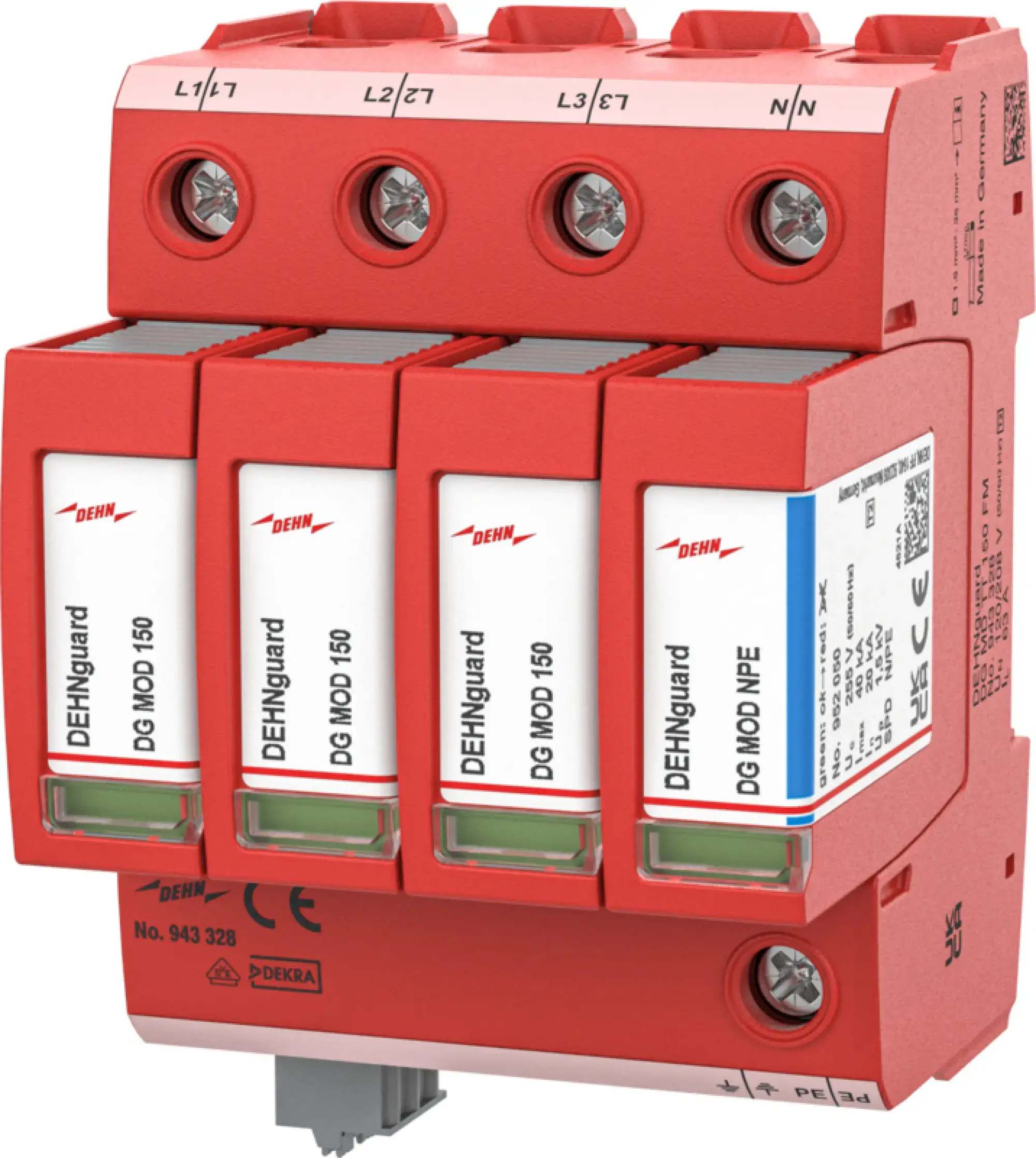 Dehn 943328 Ueberspannungsableiter Typ 2 DEHNguard MD 4-polig fuer TT- und TN-S-Systeme (img_001) Dehn 943328 Ueberspannungsableiter Typ 2 DEHNguard MD 4-polig fuer TT- und TN-S-Systeme (img_001)