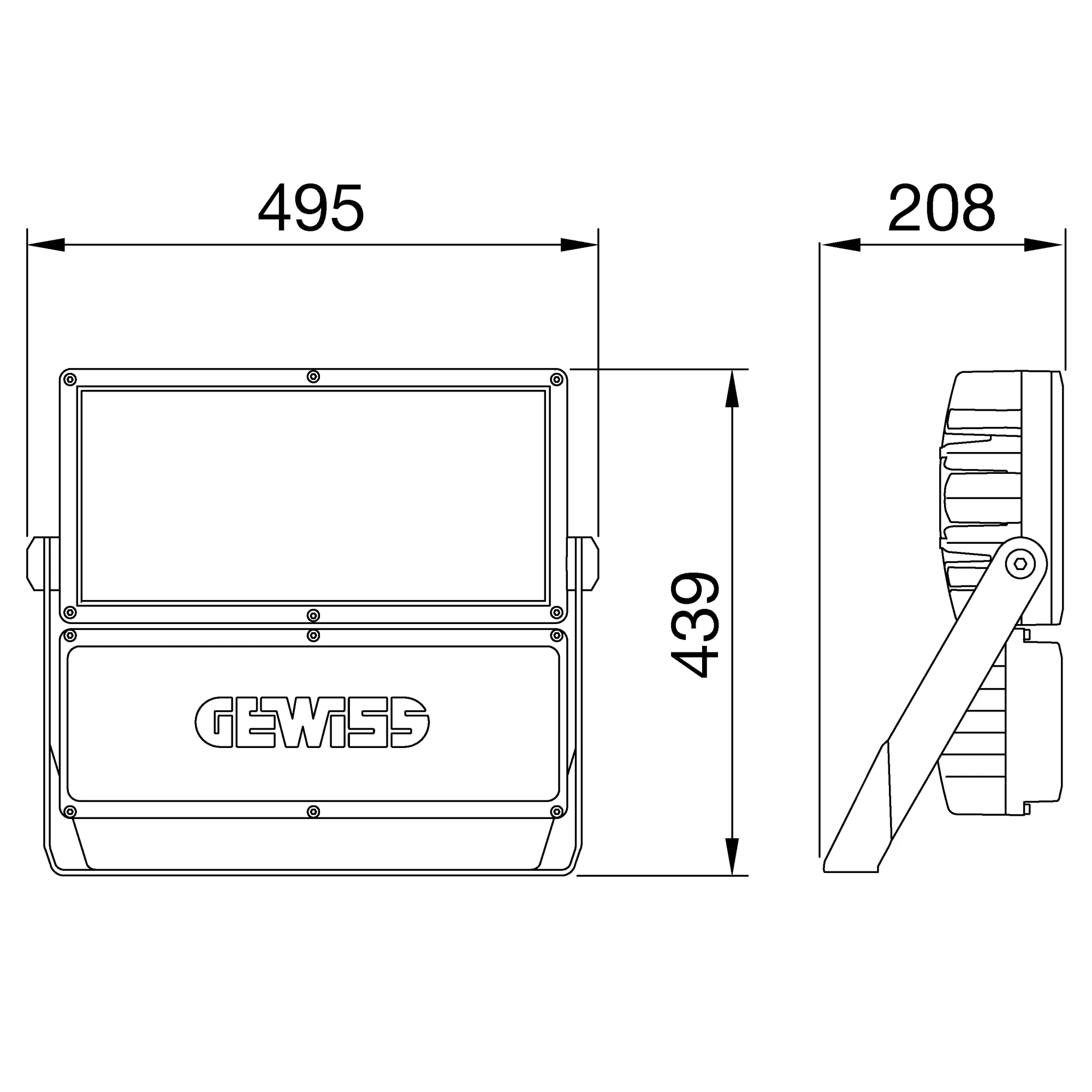 GEWISS GWP2273BS SMART [PRO] 2.0 - 2 MODULES - DIMMABLE 1-10 V - SYMMETRICAL S2 - 3000K (CRI 70) - IP66 - PROTECTION CLASS I (img_002)
