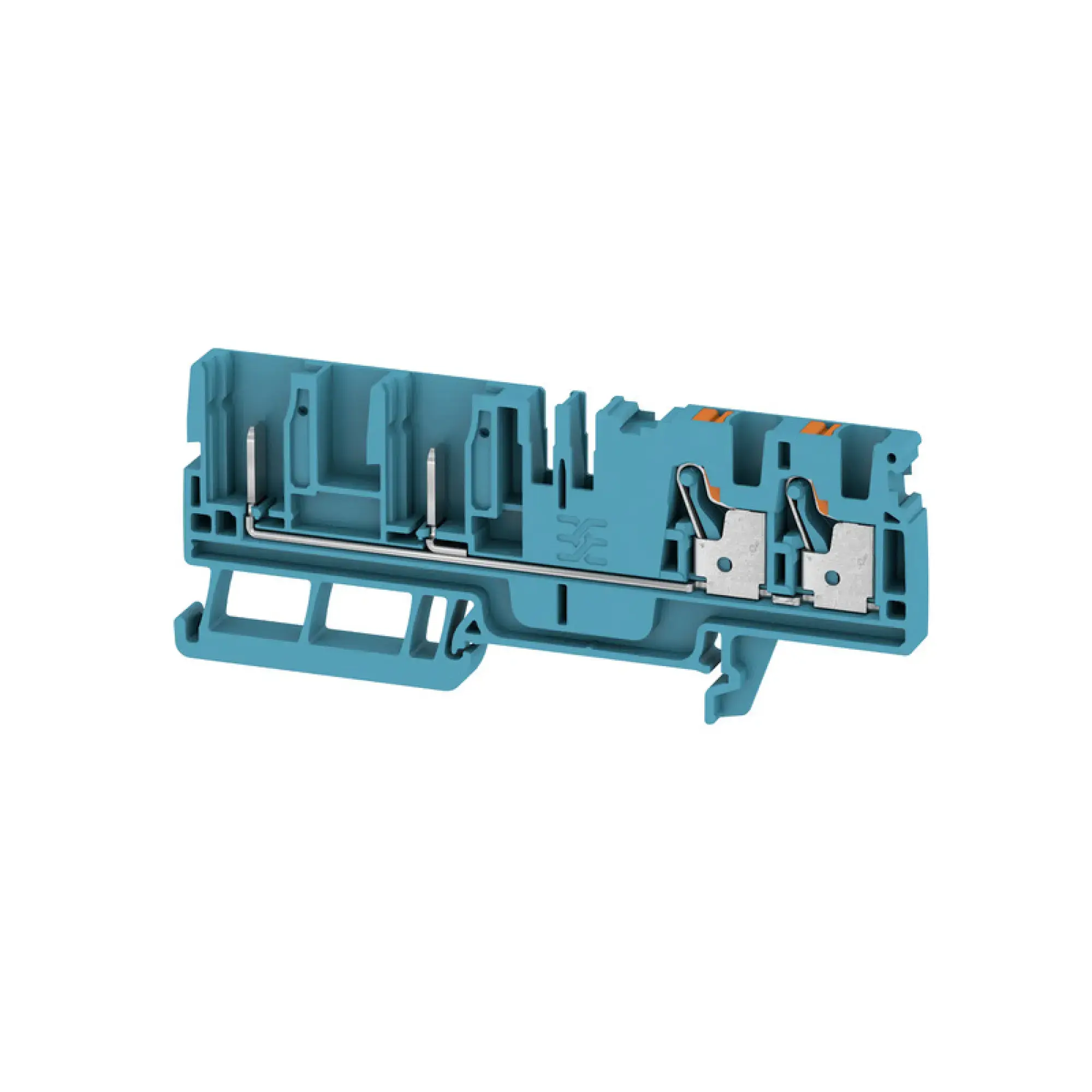 Weidmüller 2540100000 Pluggable terminal, PUSH IN, Plug-in connection, blue, 4, 4 mm², 32 A, Number of connections: 2, Number of levels: 1, TS 35, V-0, Wemid (img_001)