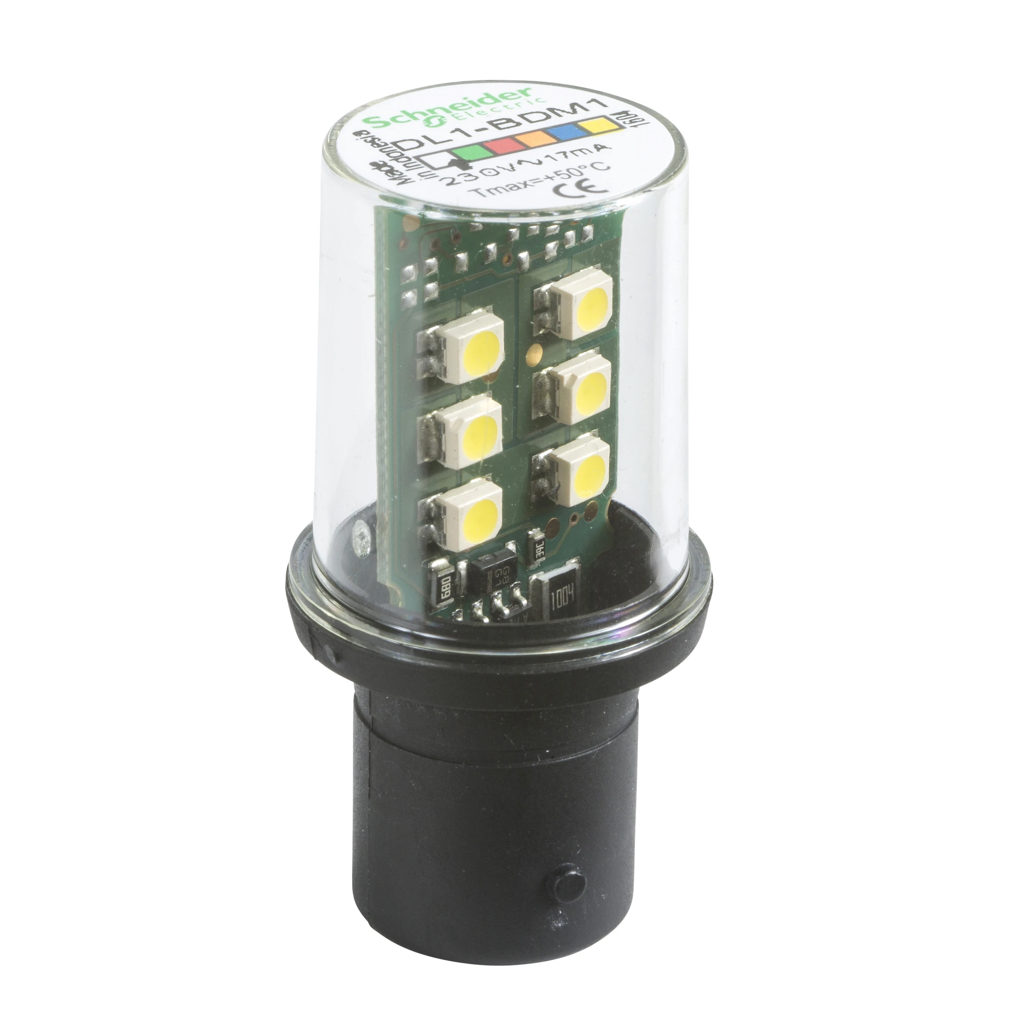 Schneider Electric DL1BDM1 LED lamp, white for command and signaling devices, BA 15d, 230V (img_001)